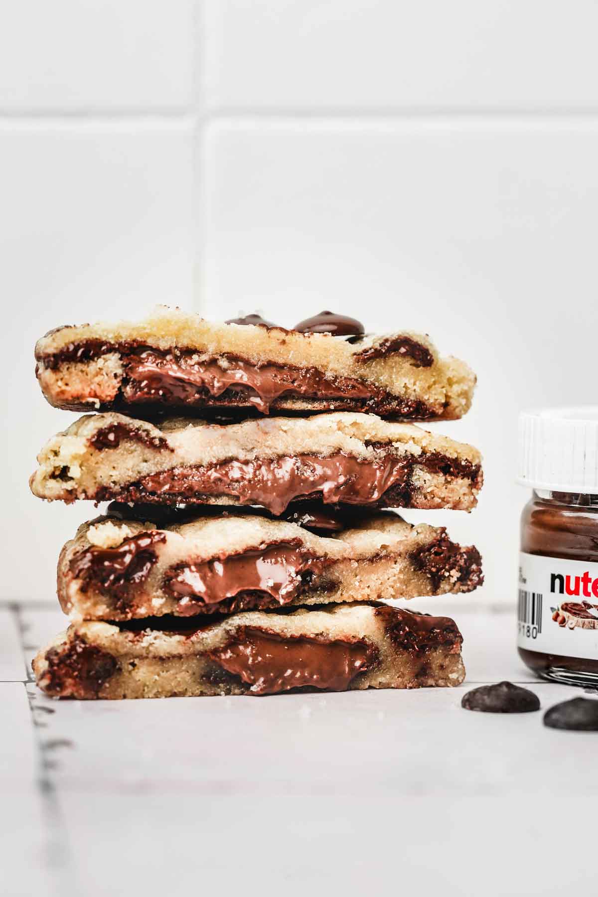 cookies coeur de nutella coupés en 2