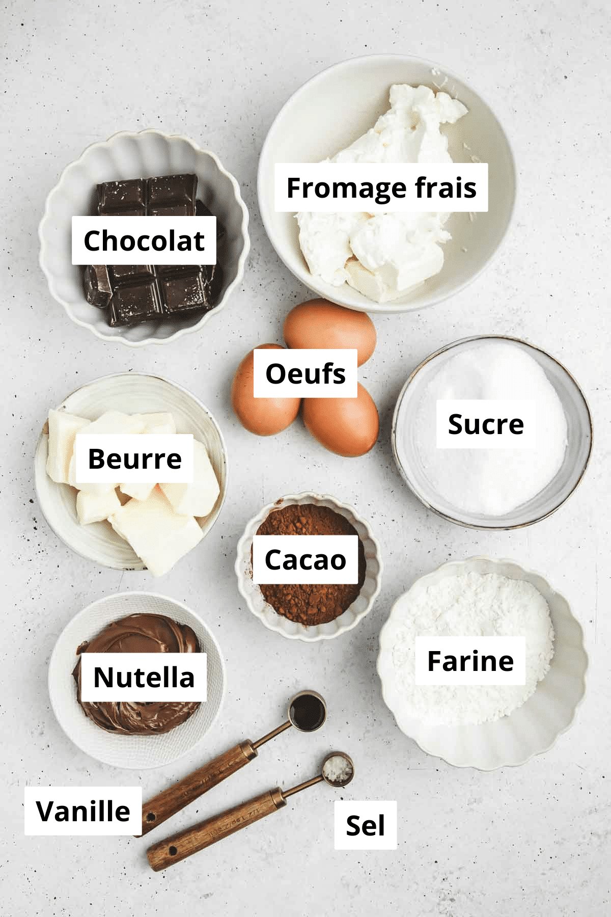 bols avec ingrédients