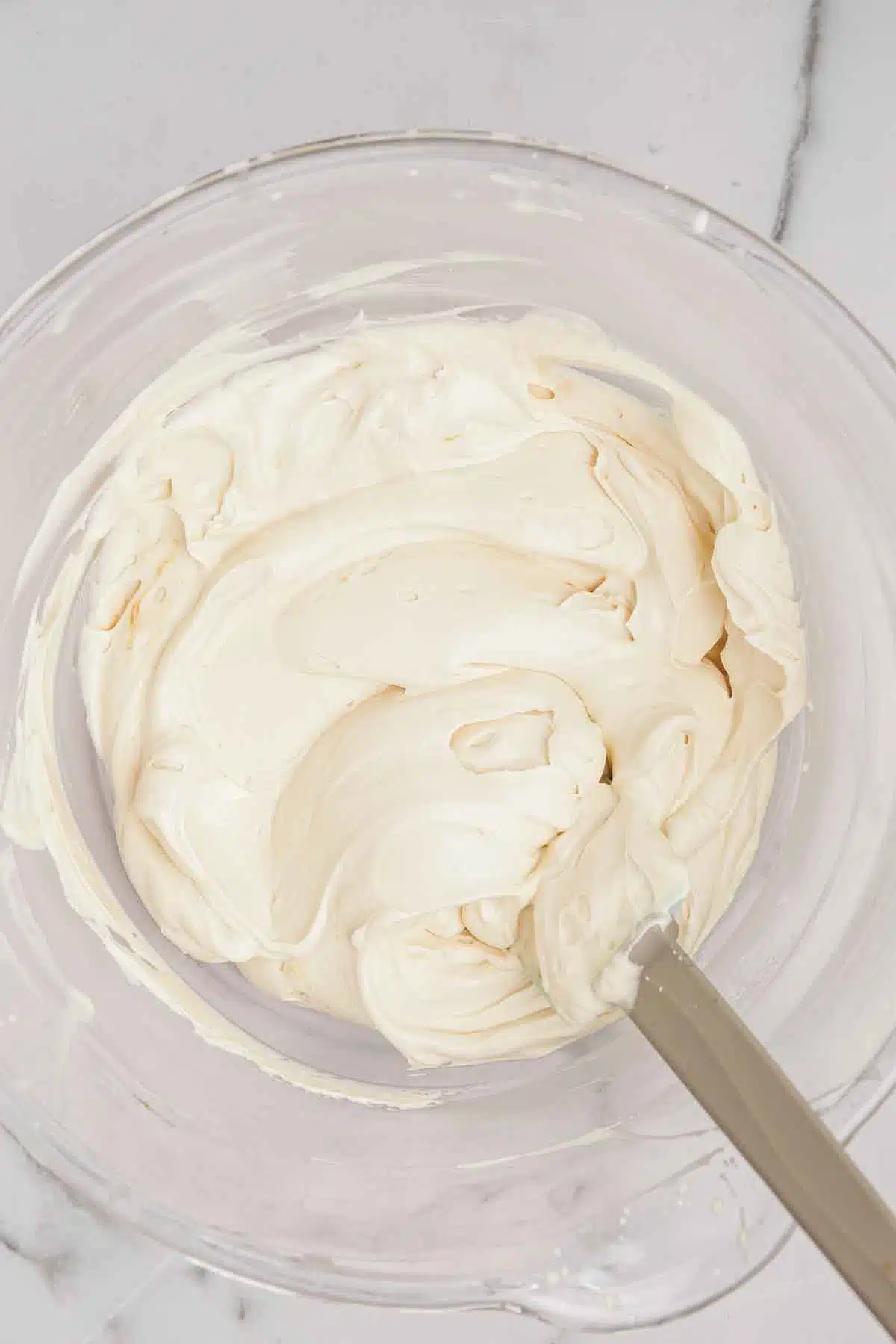 mixing bowl with caramel frosting