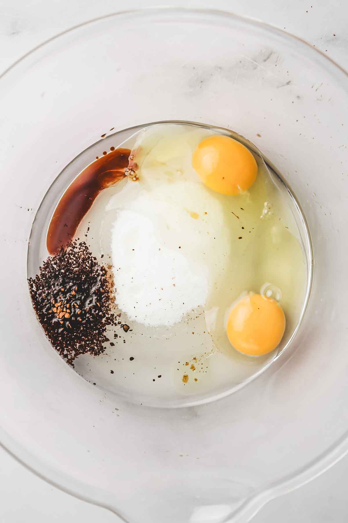 mixing bowl with wet ingredients