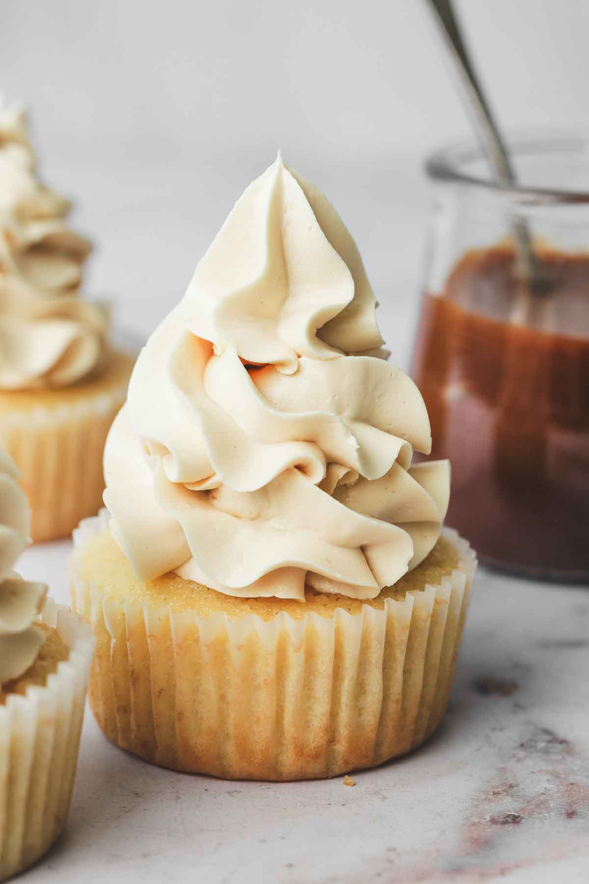 cupcakes with caramel buttercream