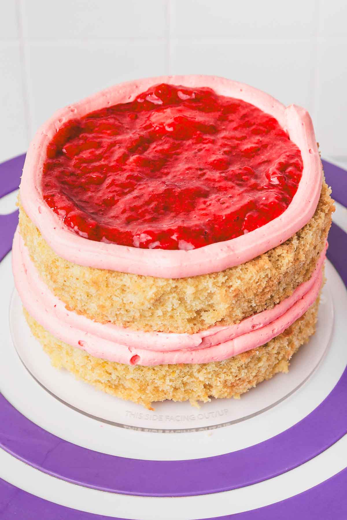 montage layer cake insert fraise