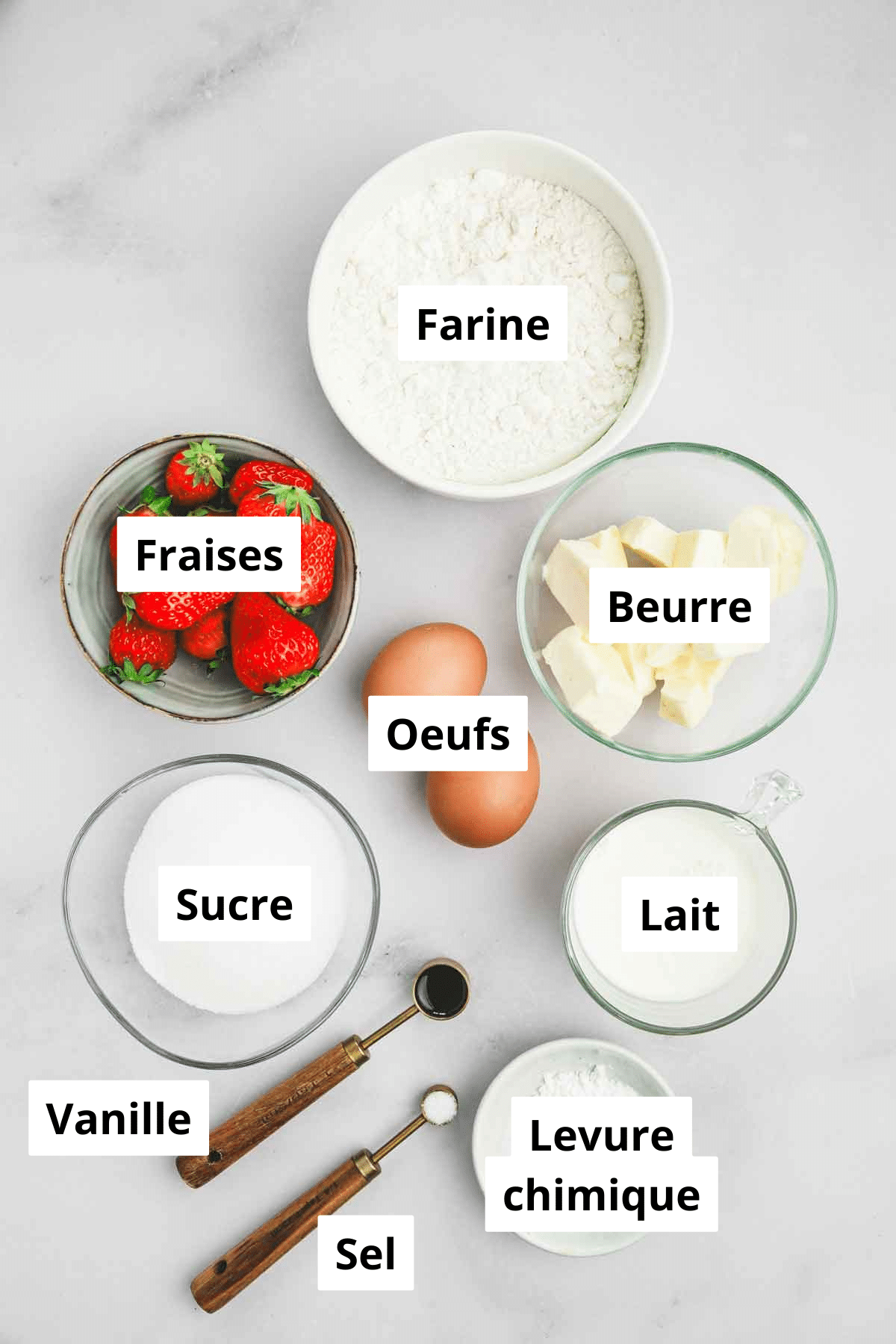 bols avec des ingrédients