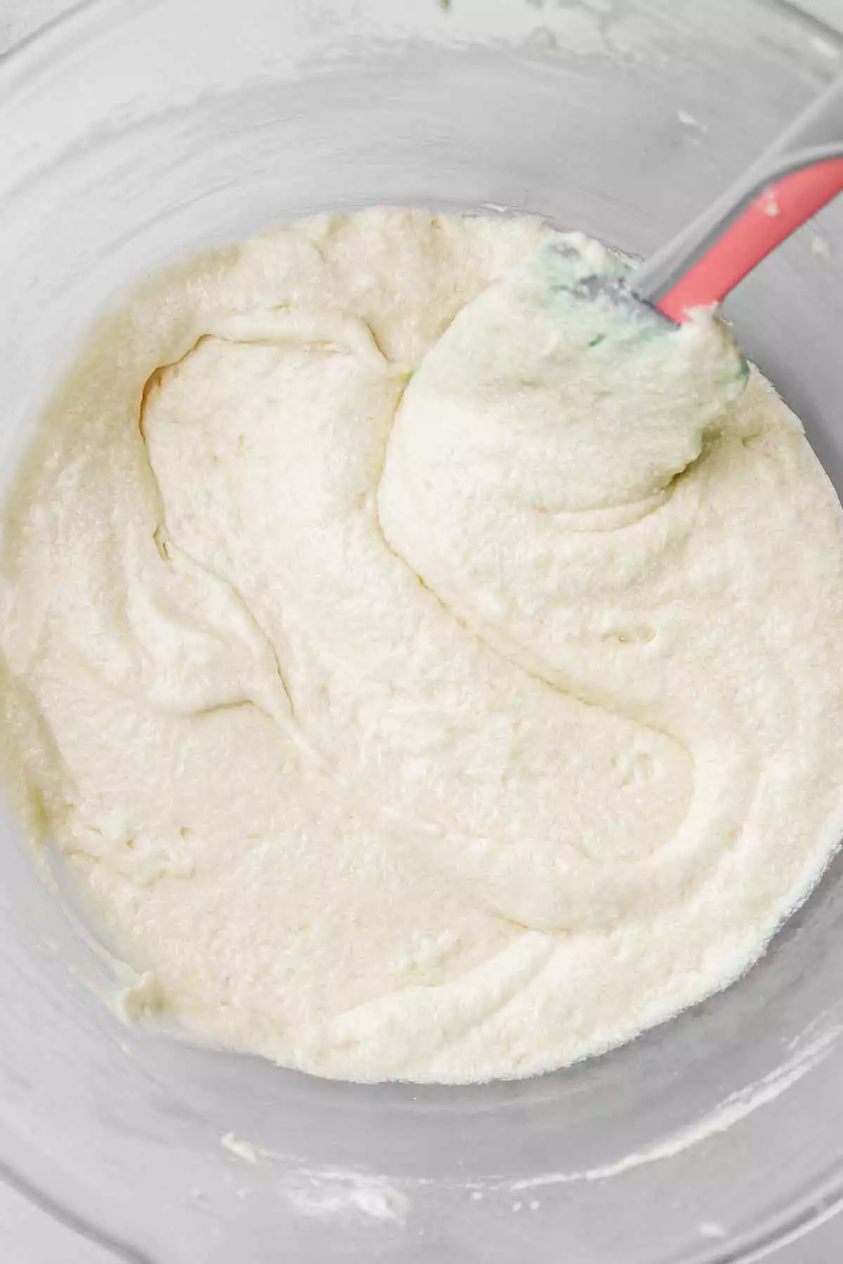 large mixing bowl with cupcakes batter