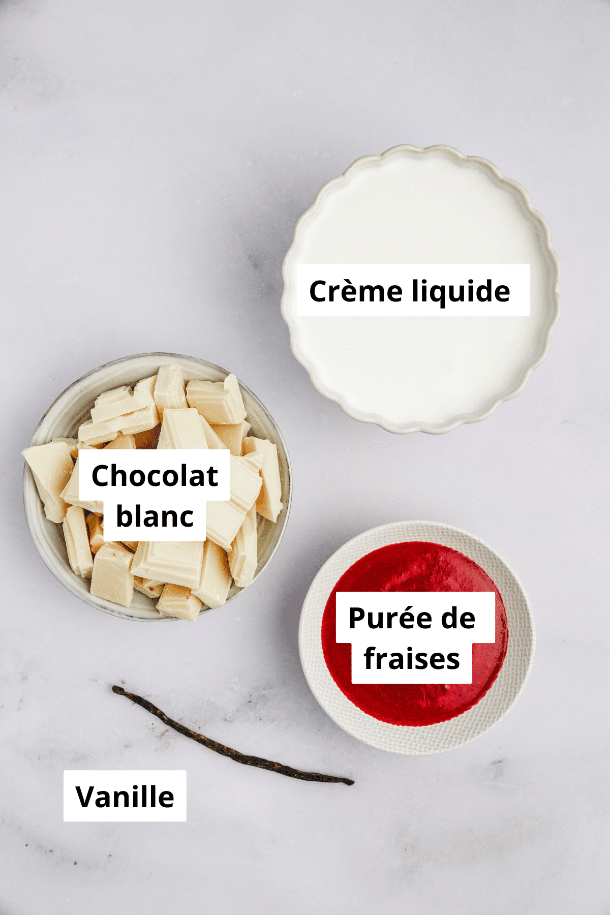 bols avec des ingrédients