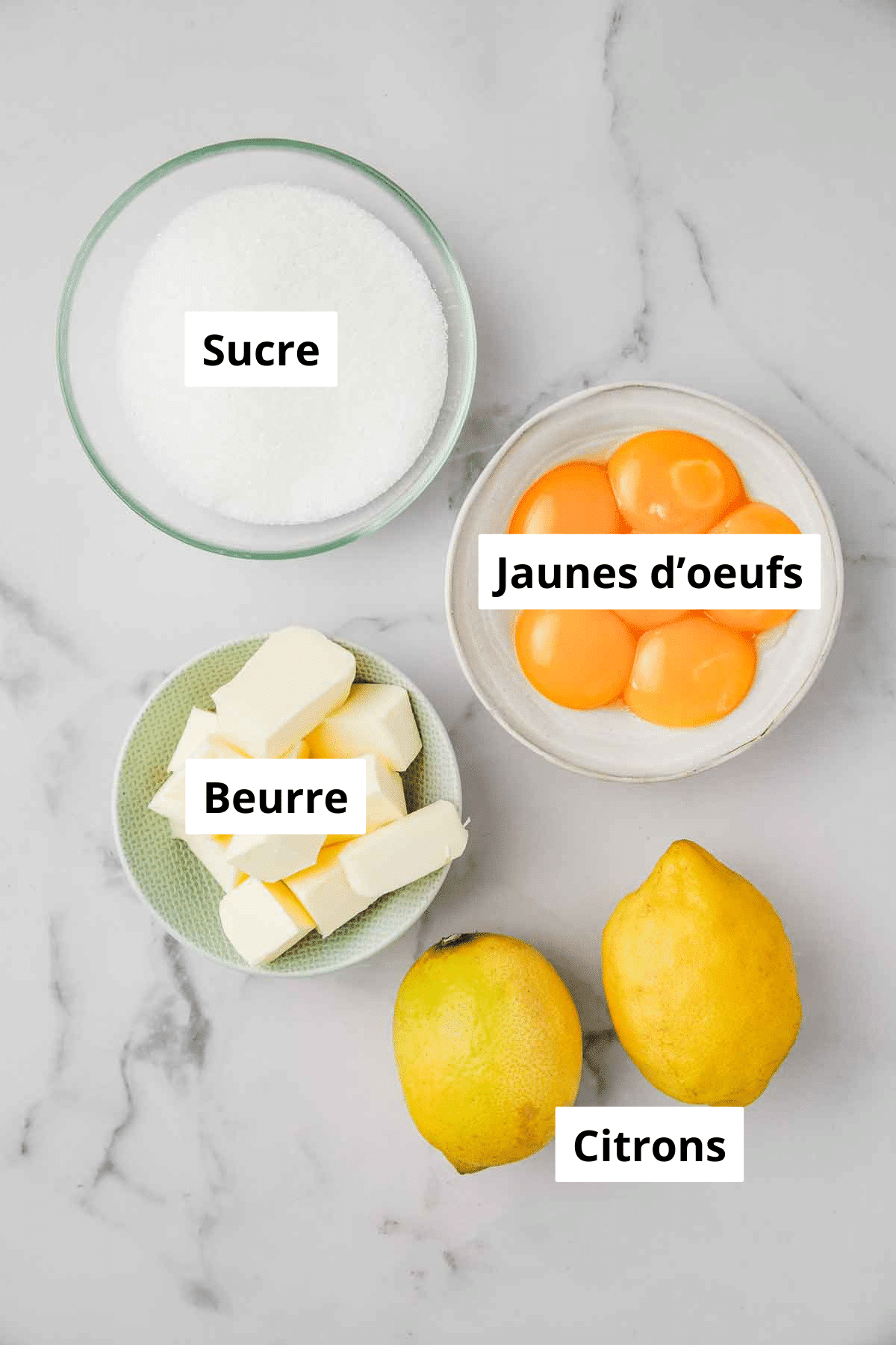 bols avec ingrédients