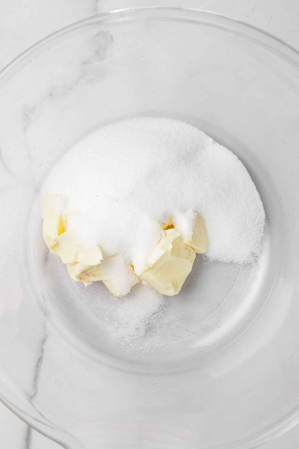 large bowl with butter and sugar