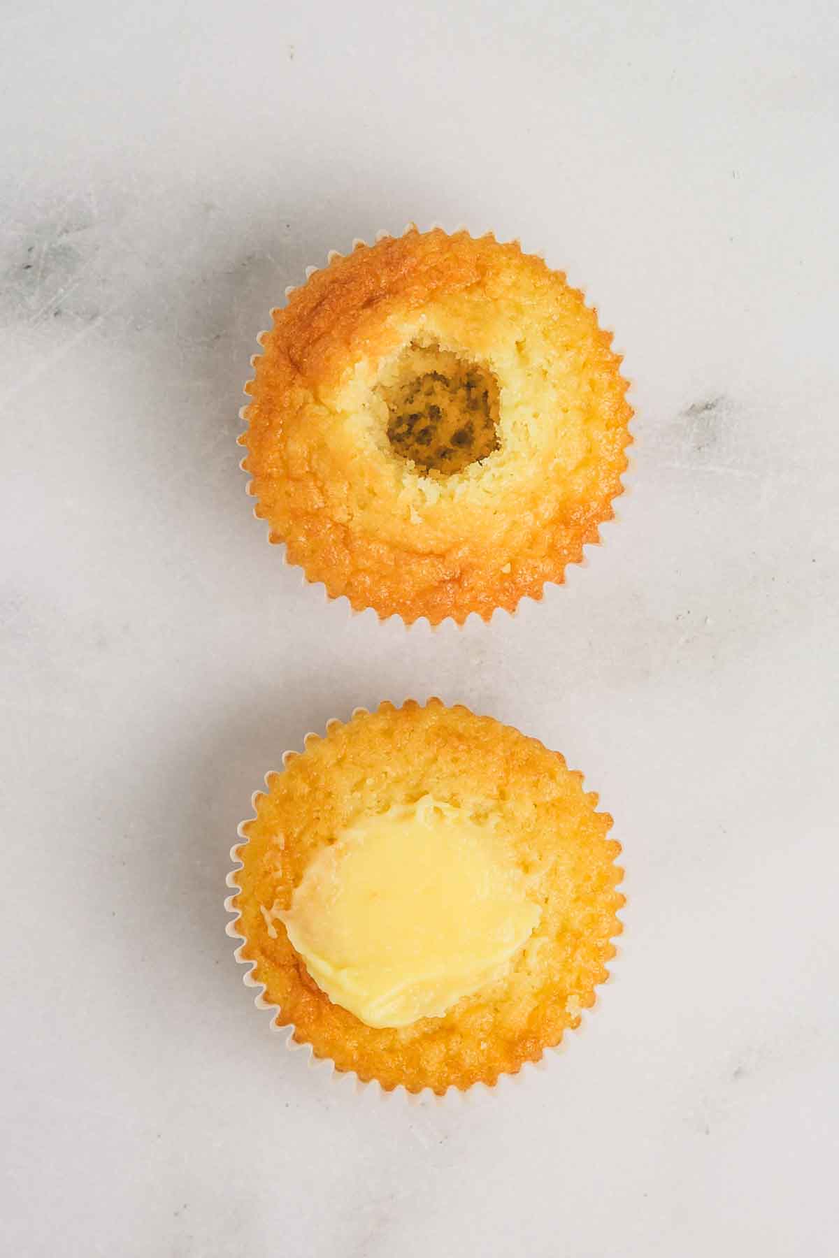 cupcakes avec coeur de crème de citron