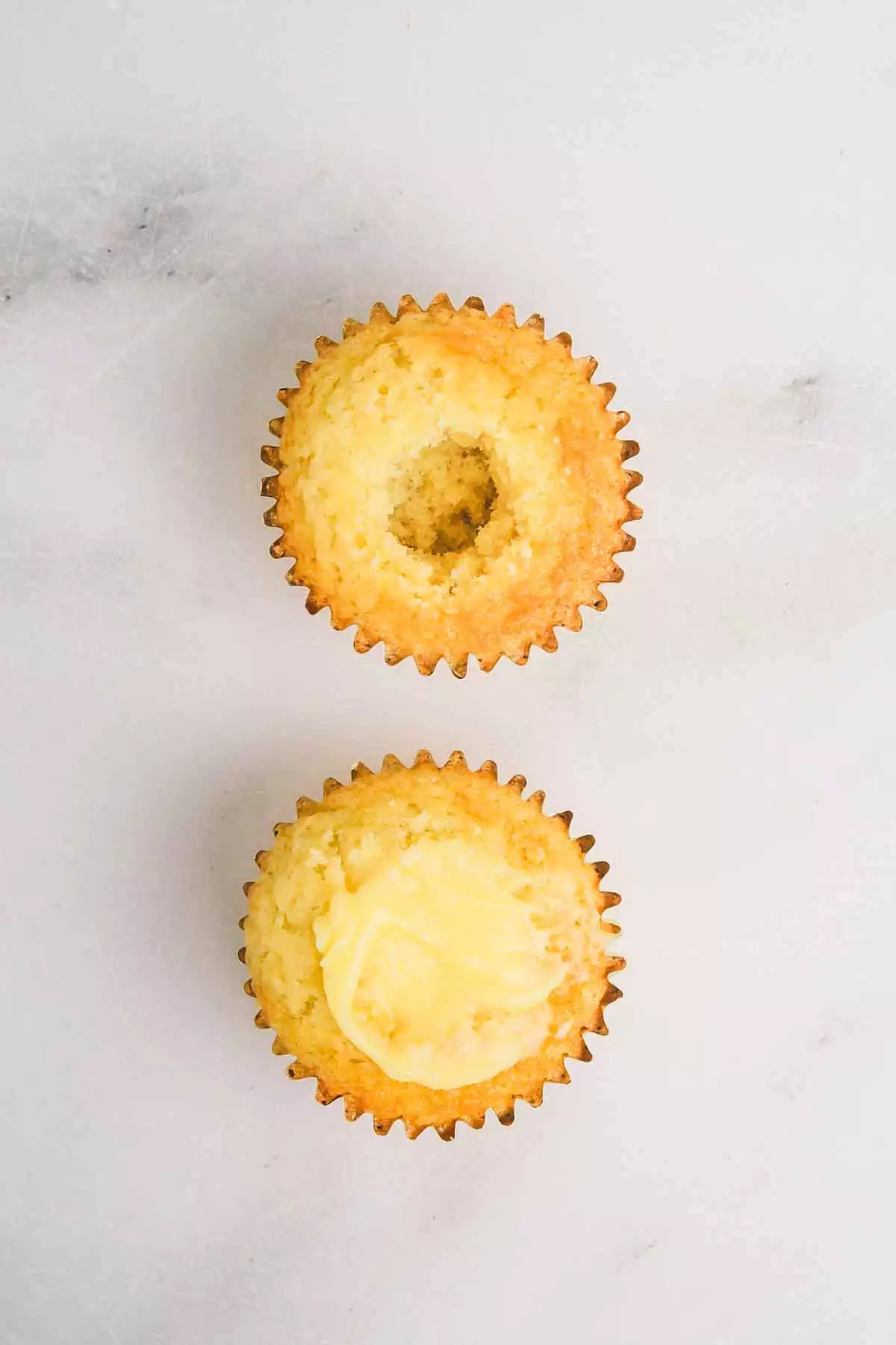 cupcakes with lemon filling in the center