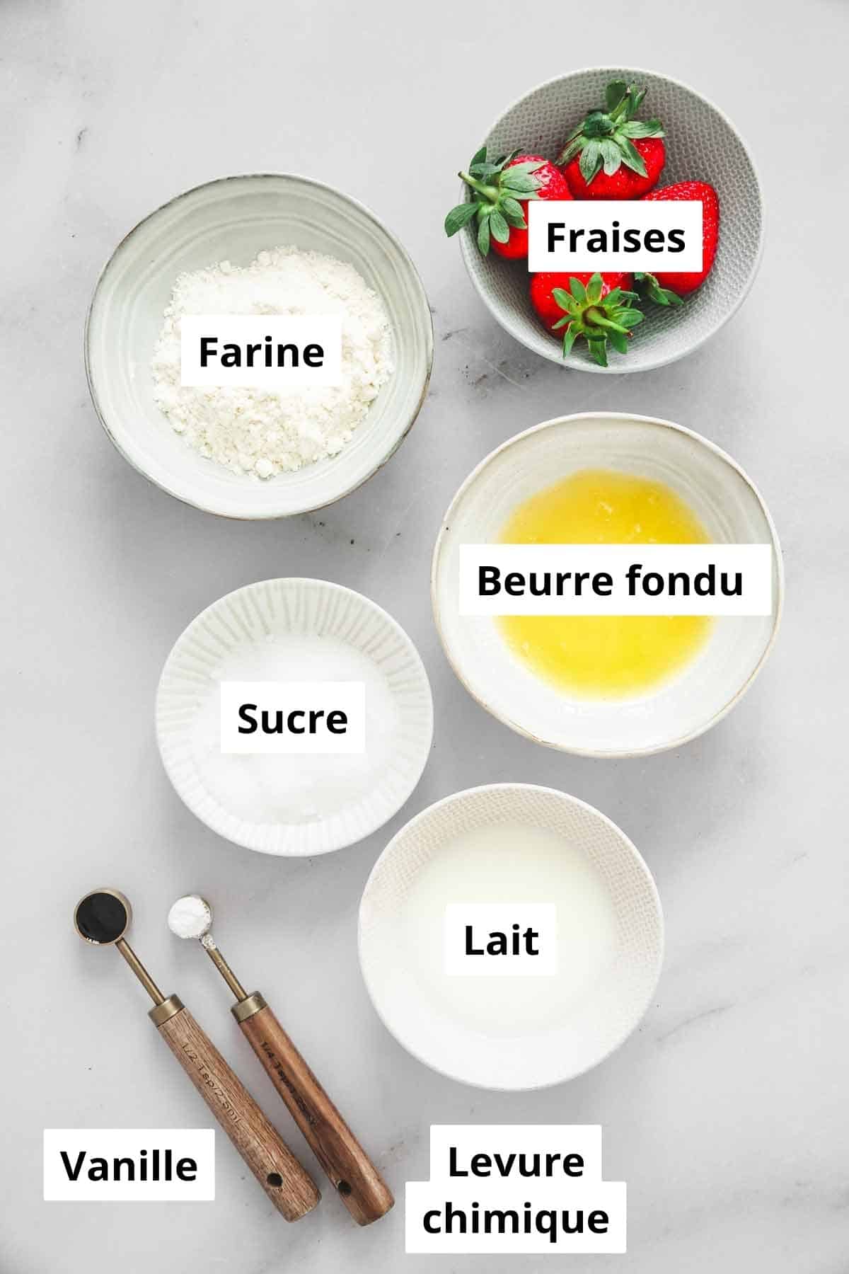 bols avec ingrédients