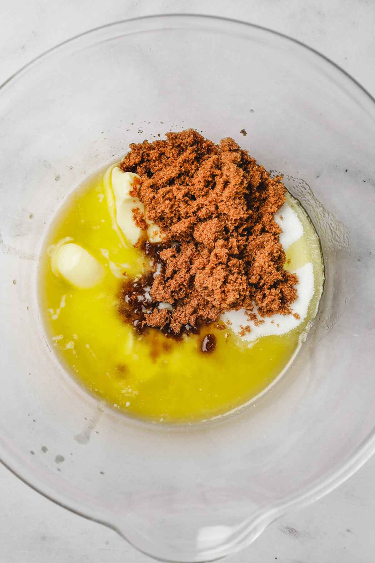 mixing bowl with butter and sugar