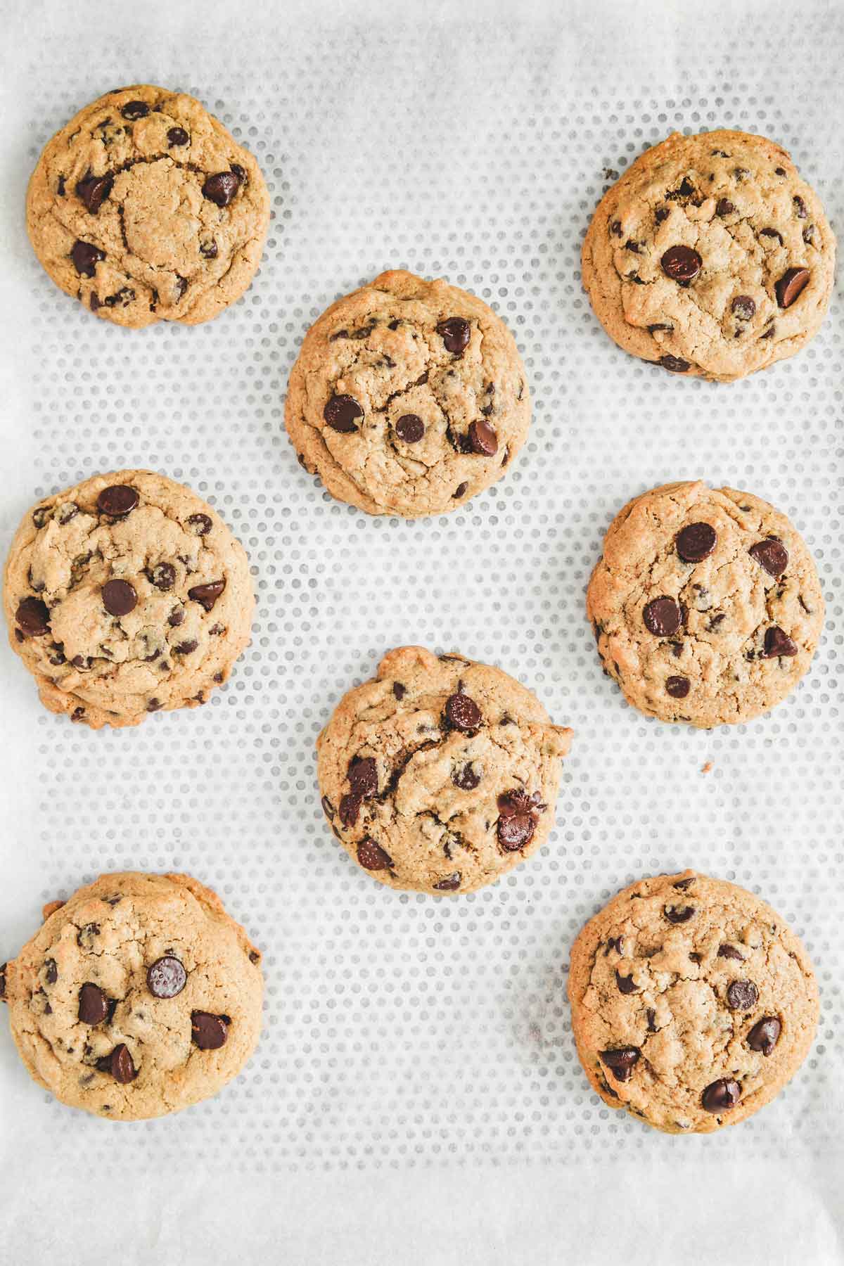 baked cookies in a cookie sheet