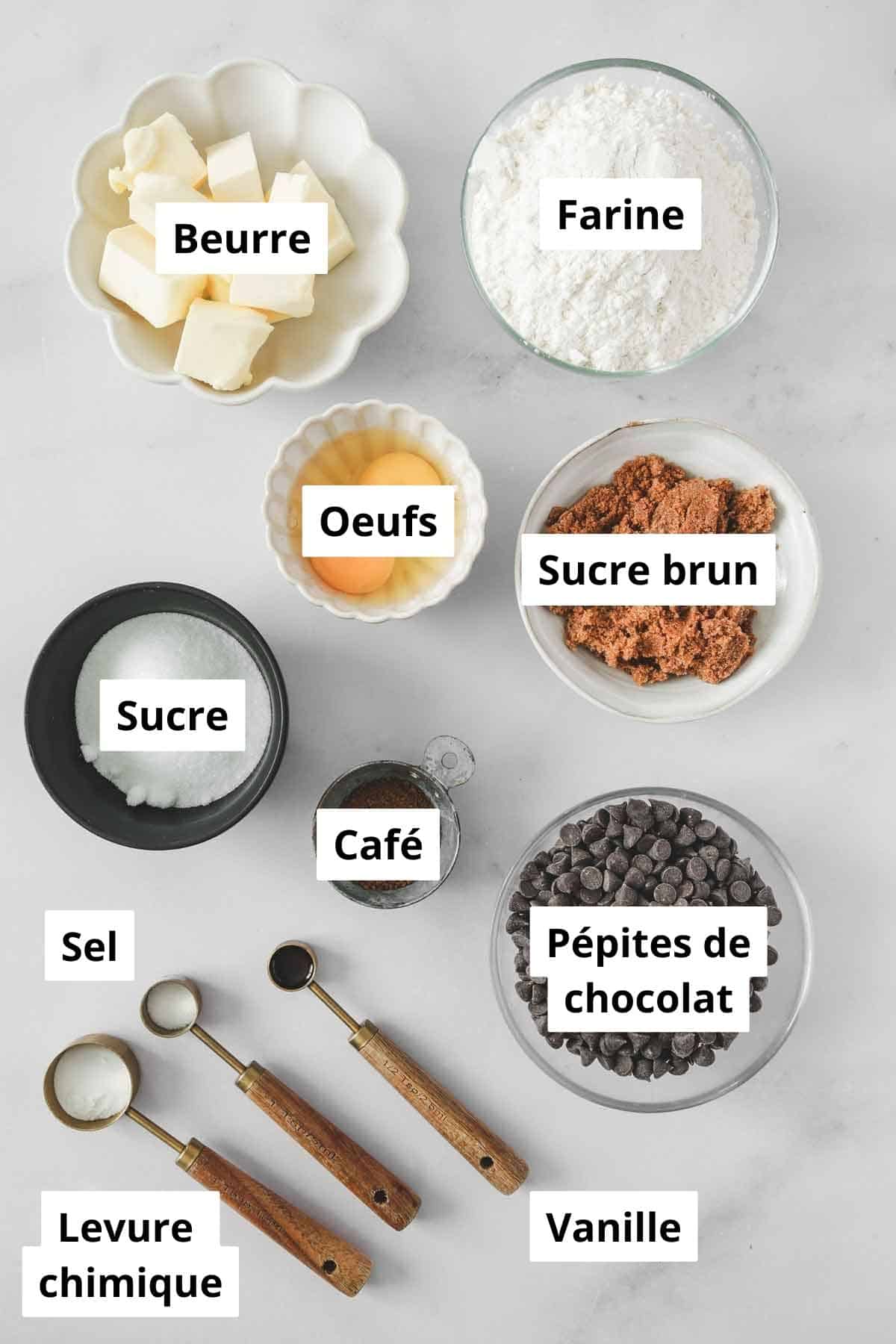 bols avec ingrédients