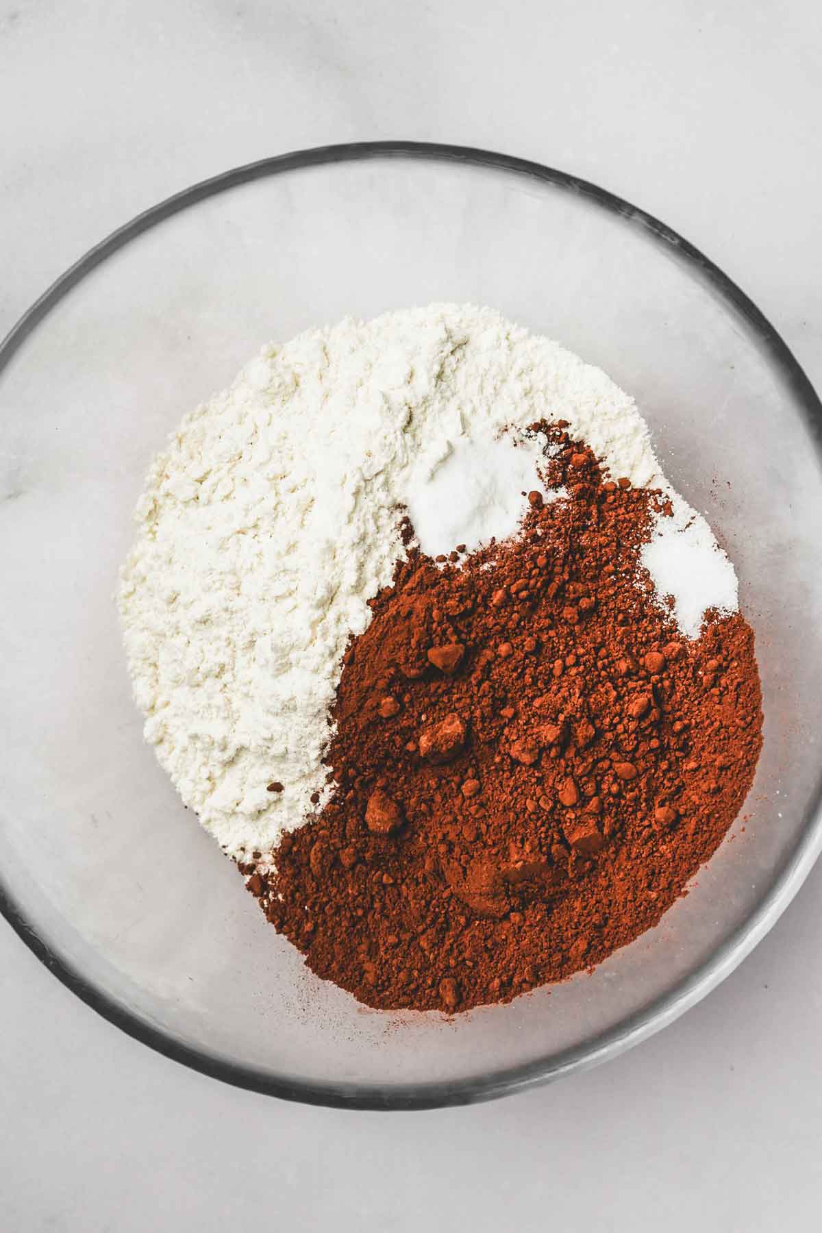 mixing bowl with dry ingredients