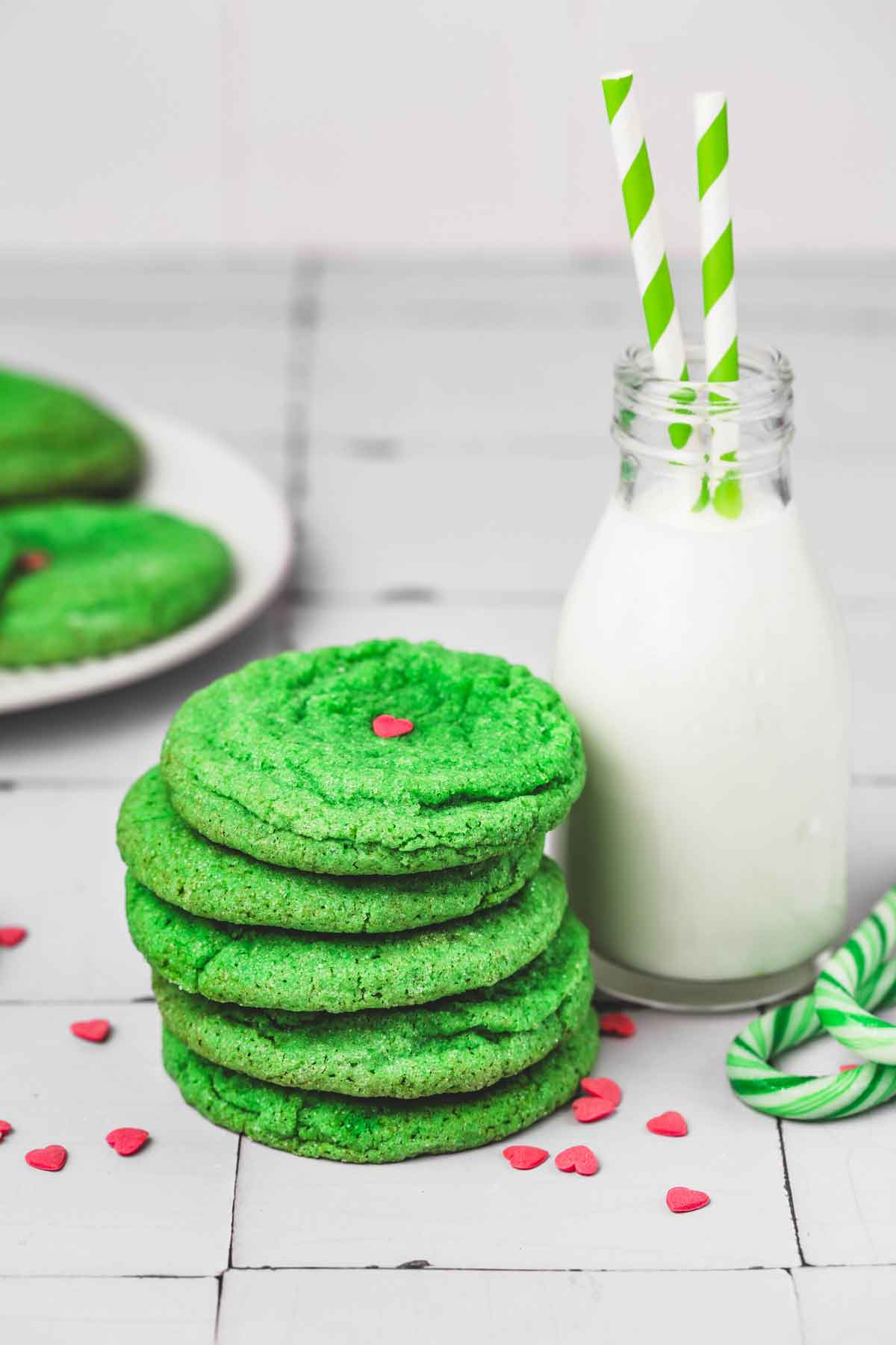 grinch cookies on a table