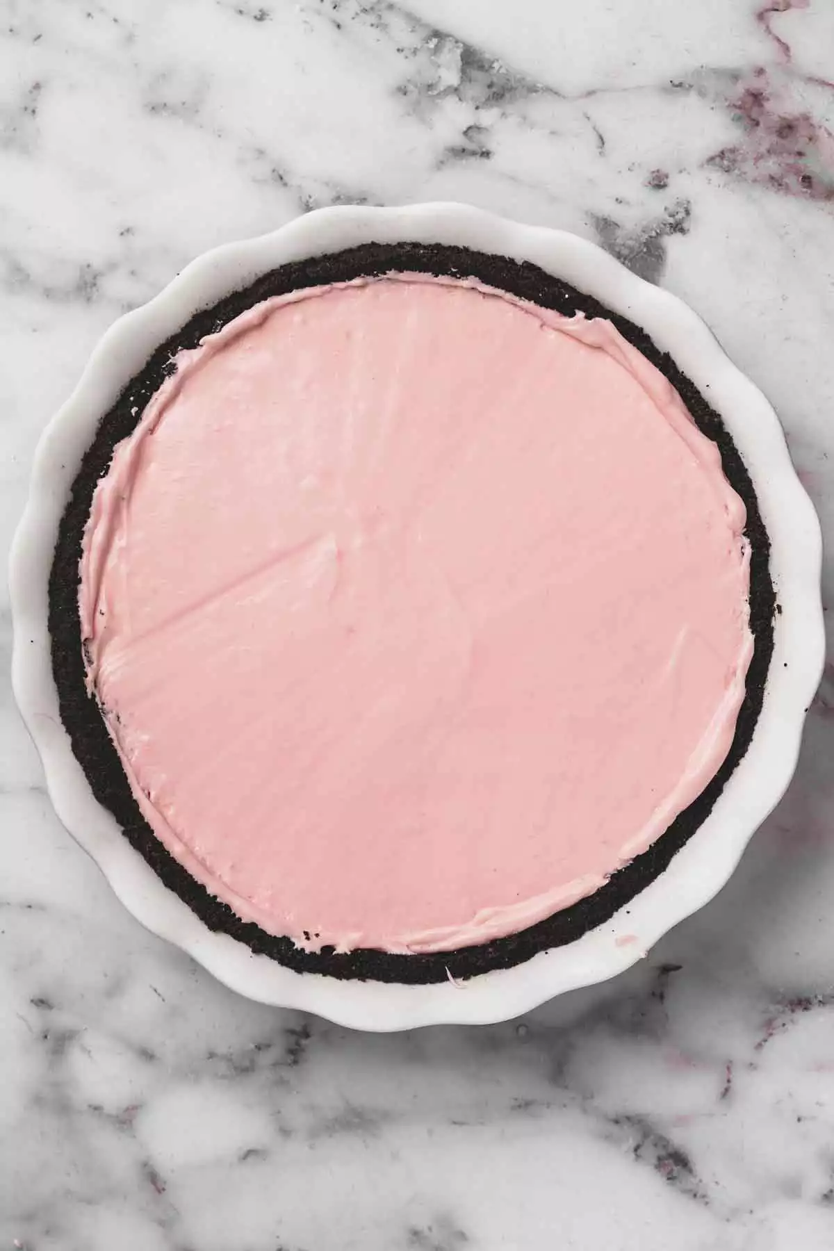 pied dish with candy cane pie