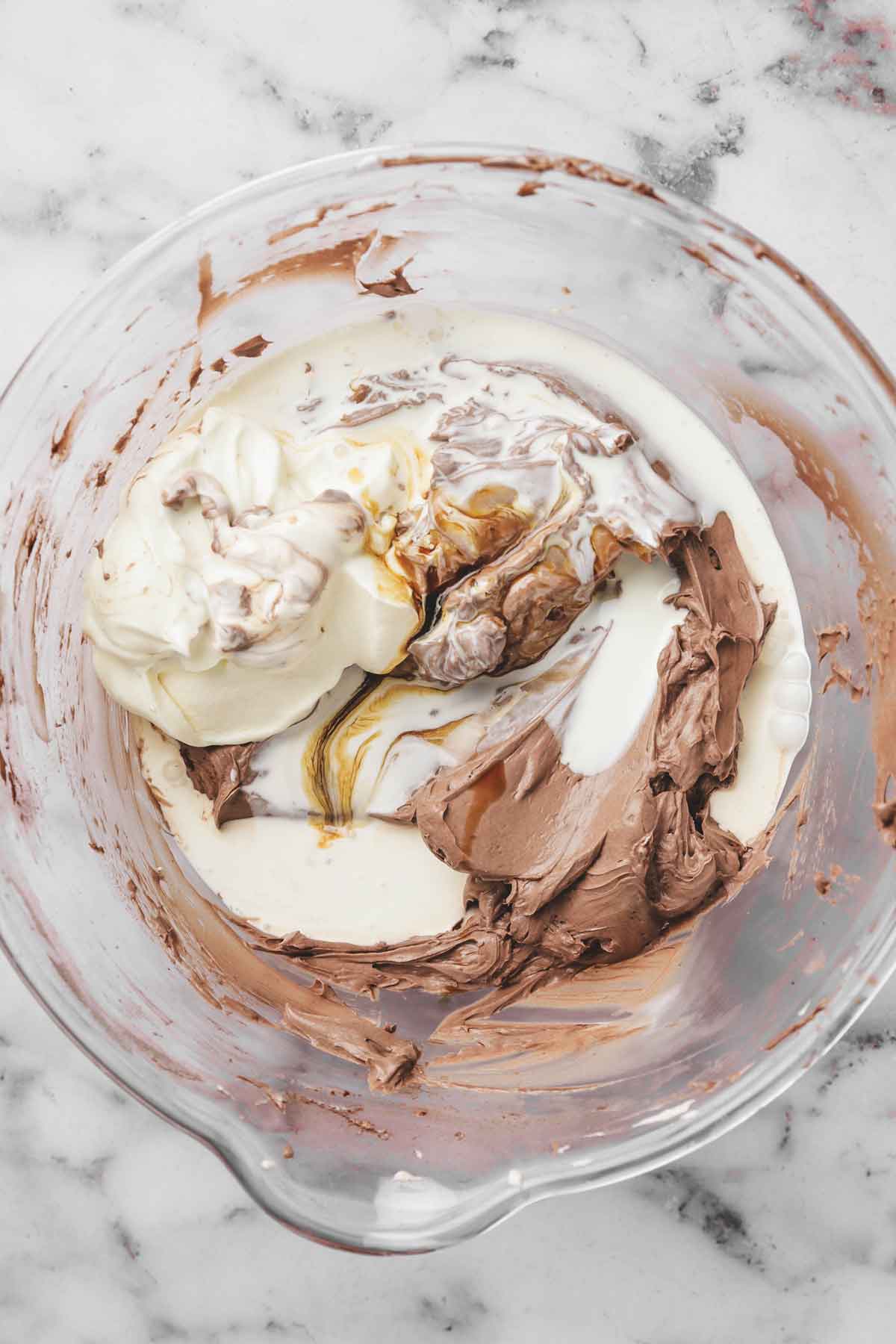 mixing bowl with cream cheese mixture 