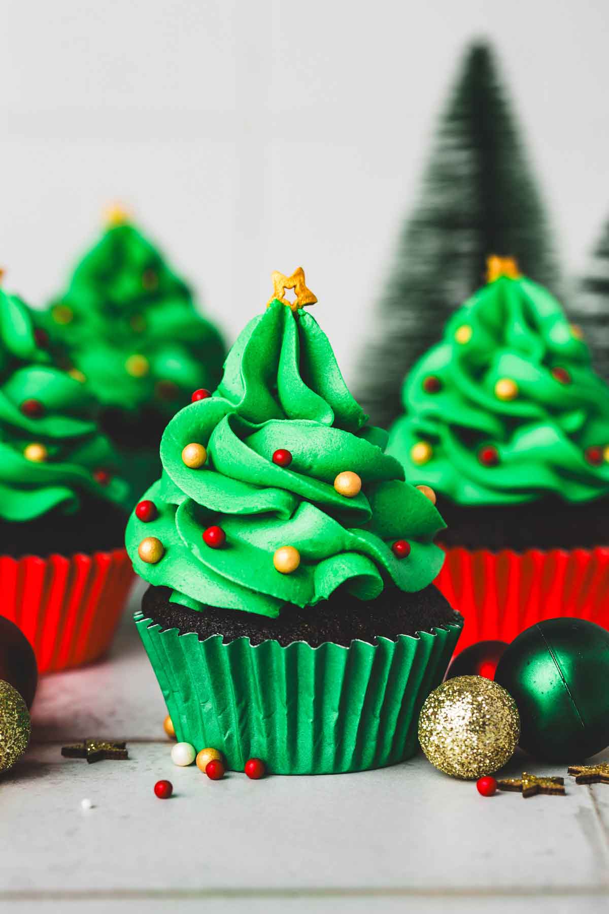 cupcakes vert sur une table