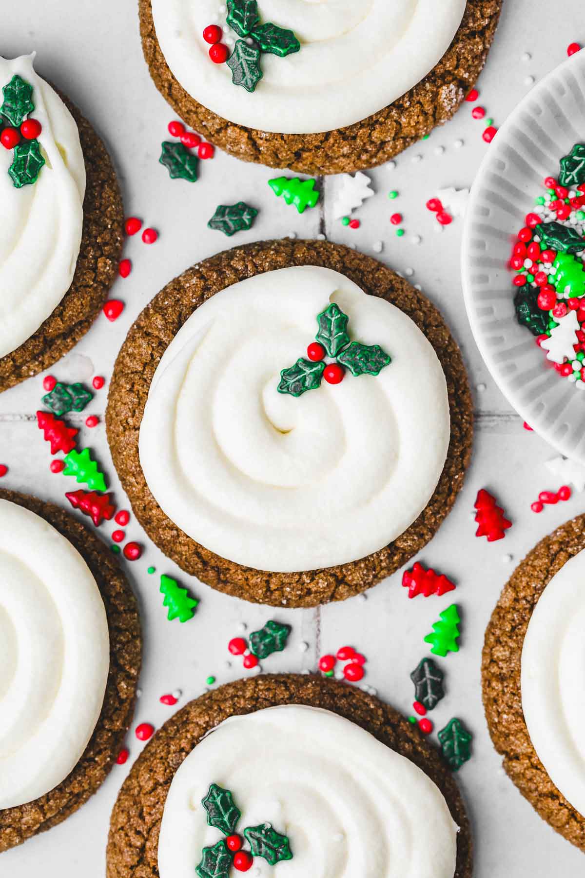 frosted gingerbread cookies on a table