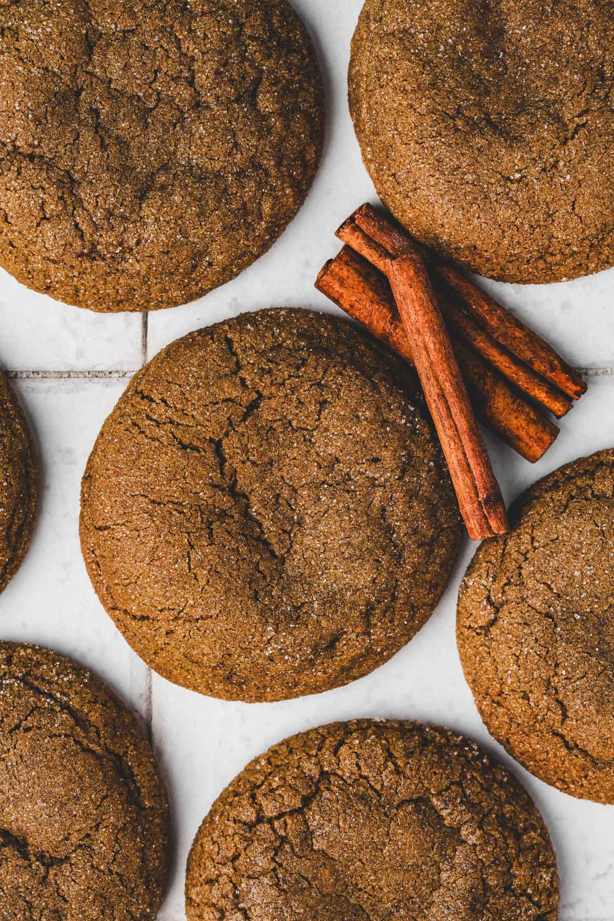 gingerbread molasse cookies on a table