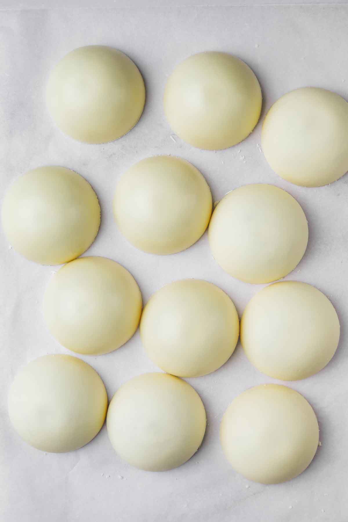 coques en chocolat blanc