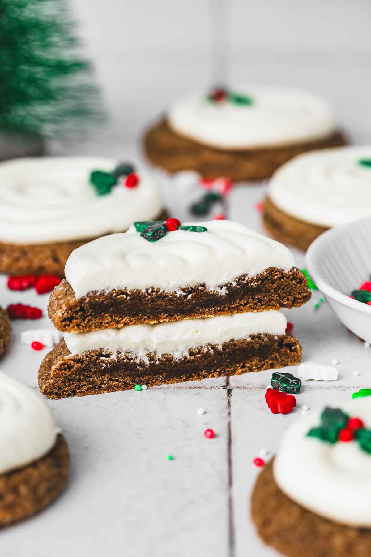 sliced gingerbread cookies on a table
