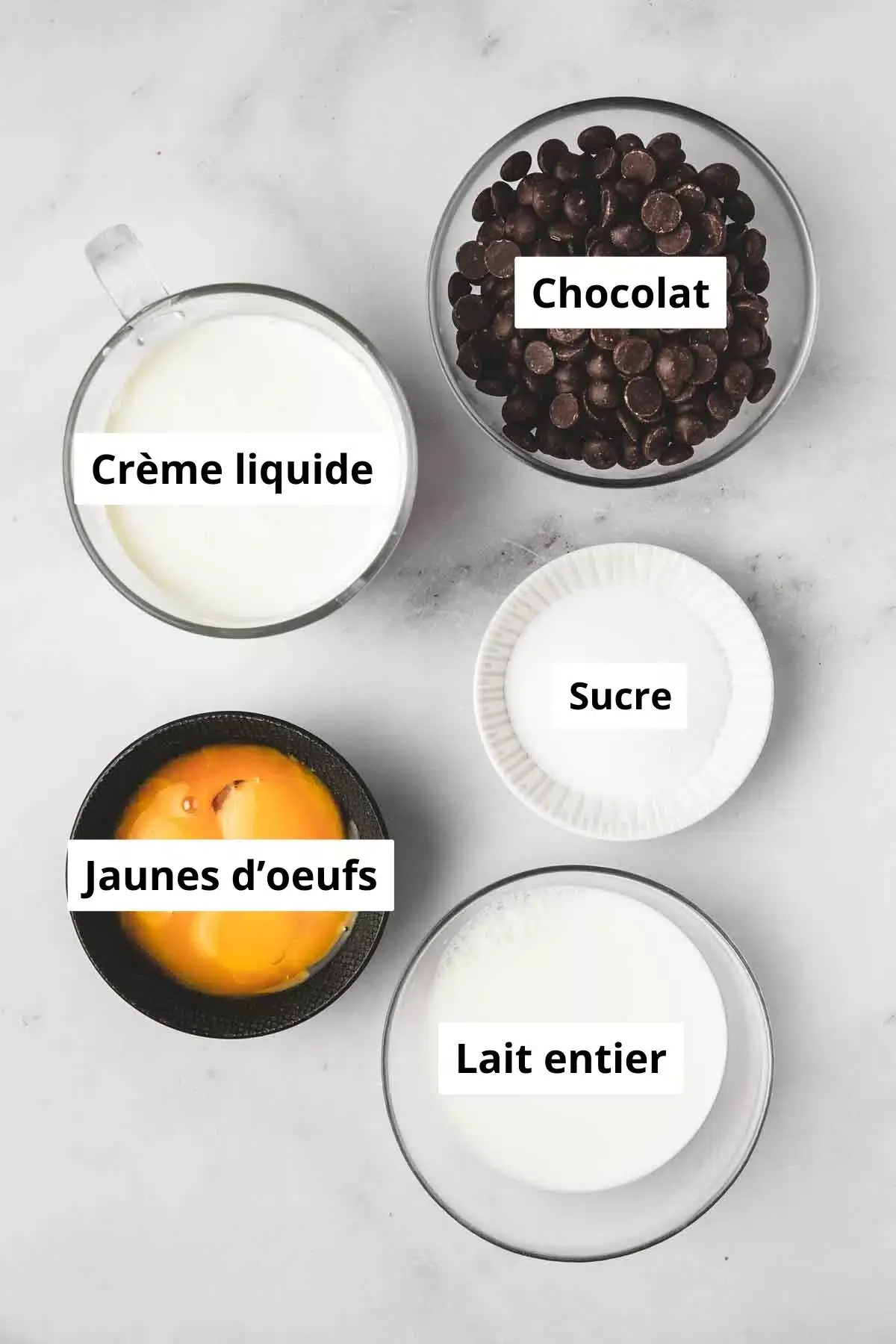 bols avec des ingrédients