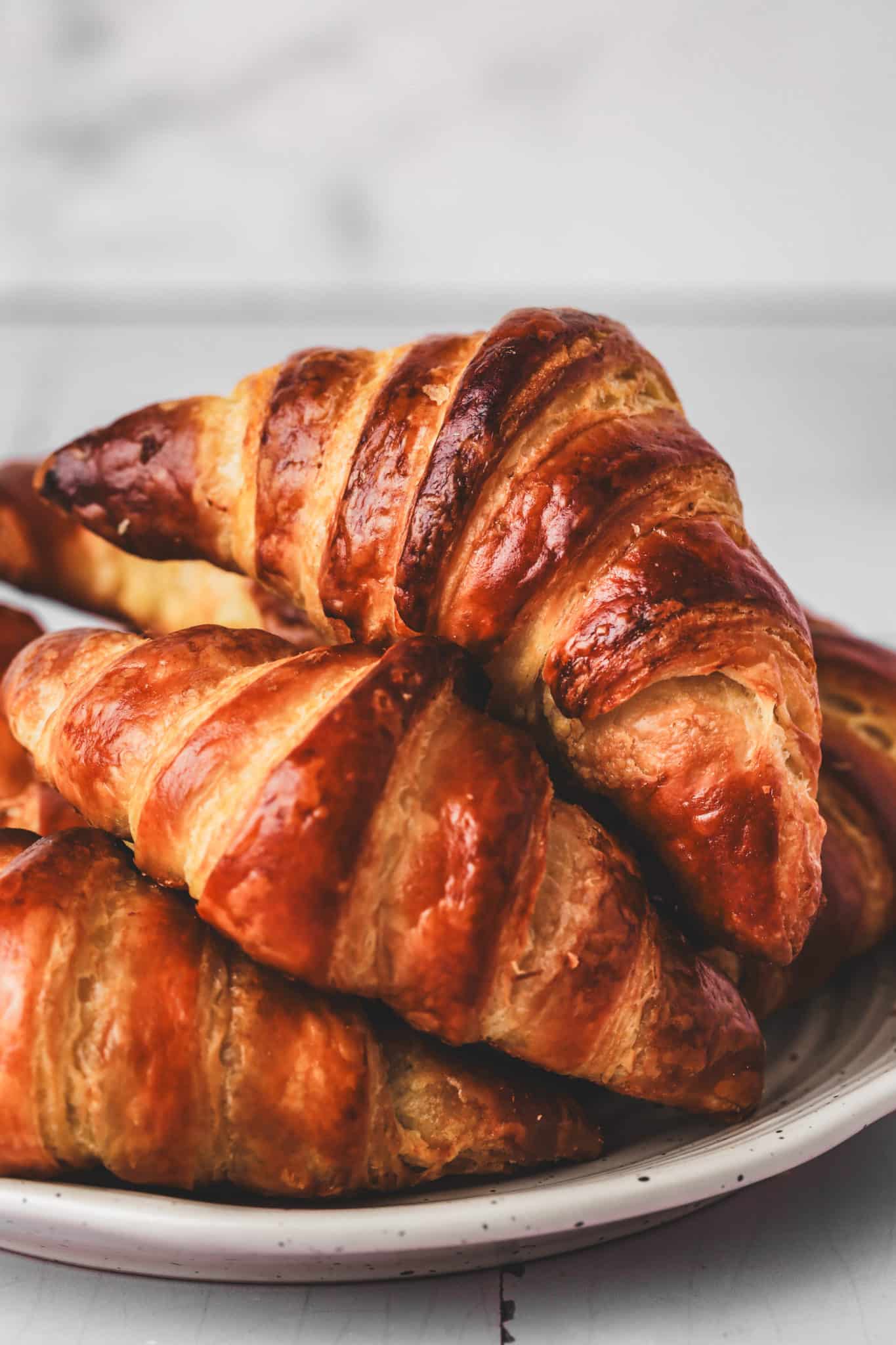 french croissants on a plate