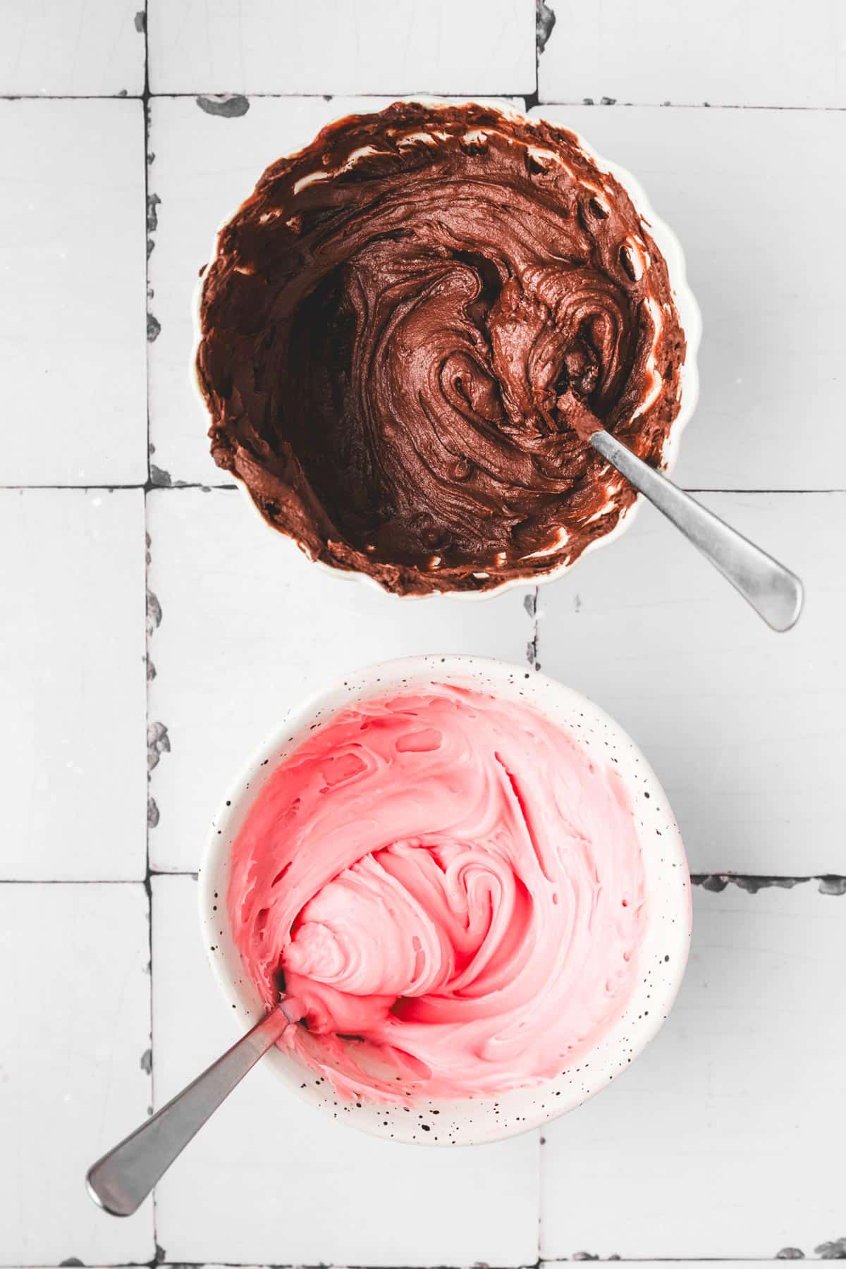 bowl with ganache frosting