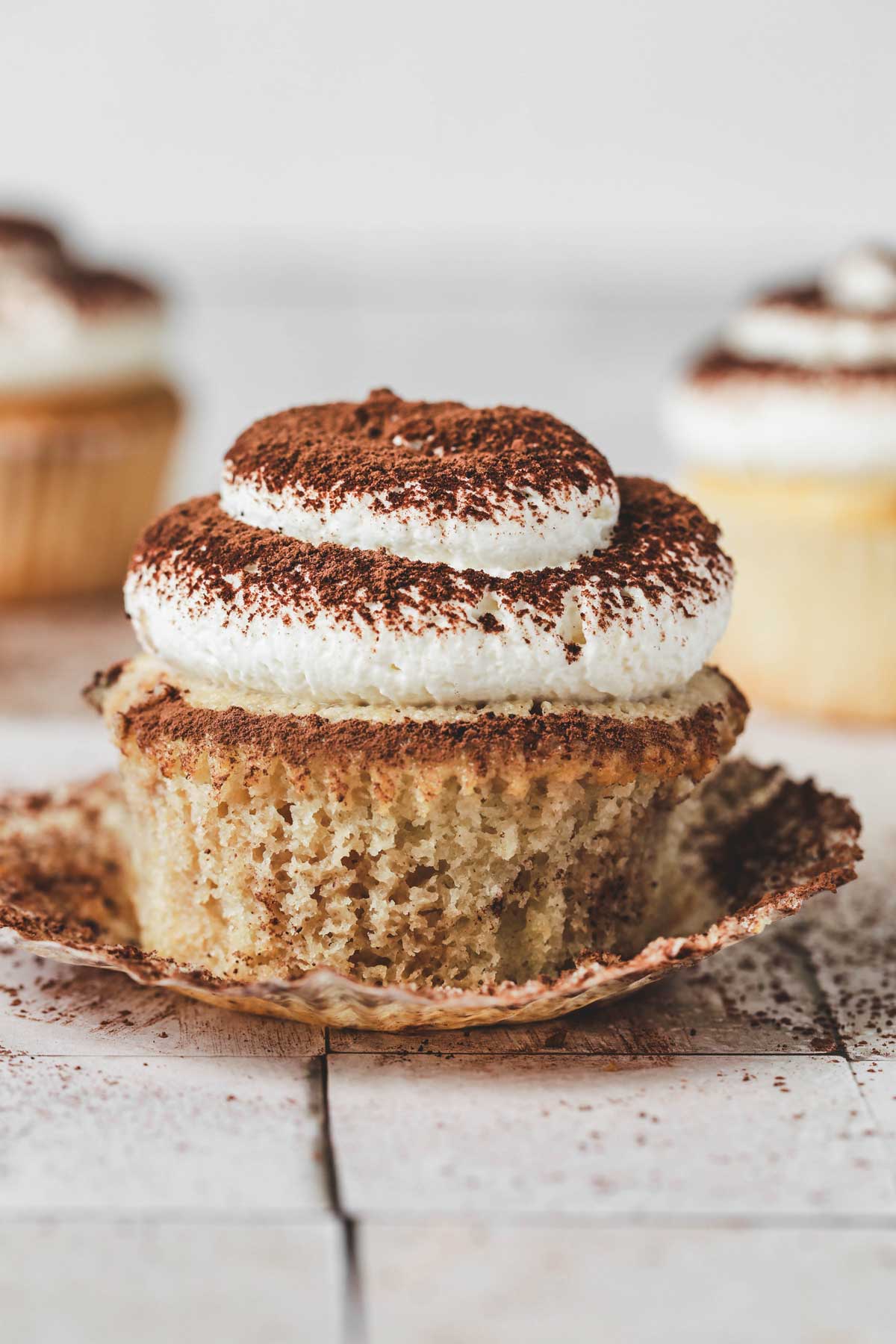 tiramisu cupcake on a table