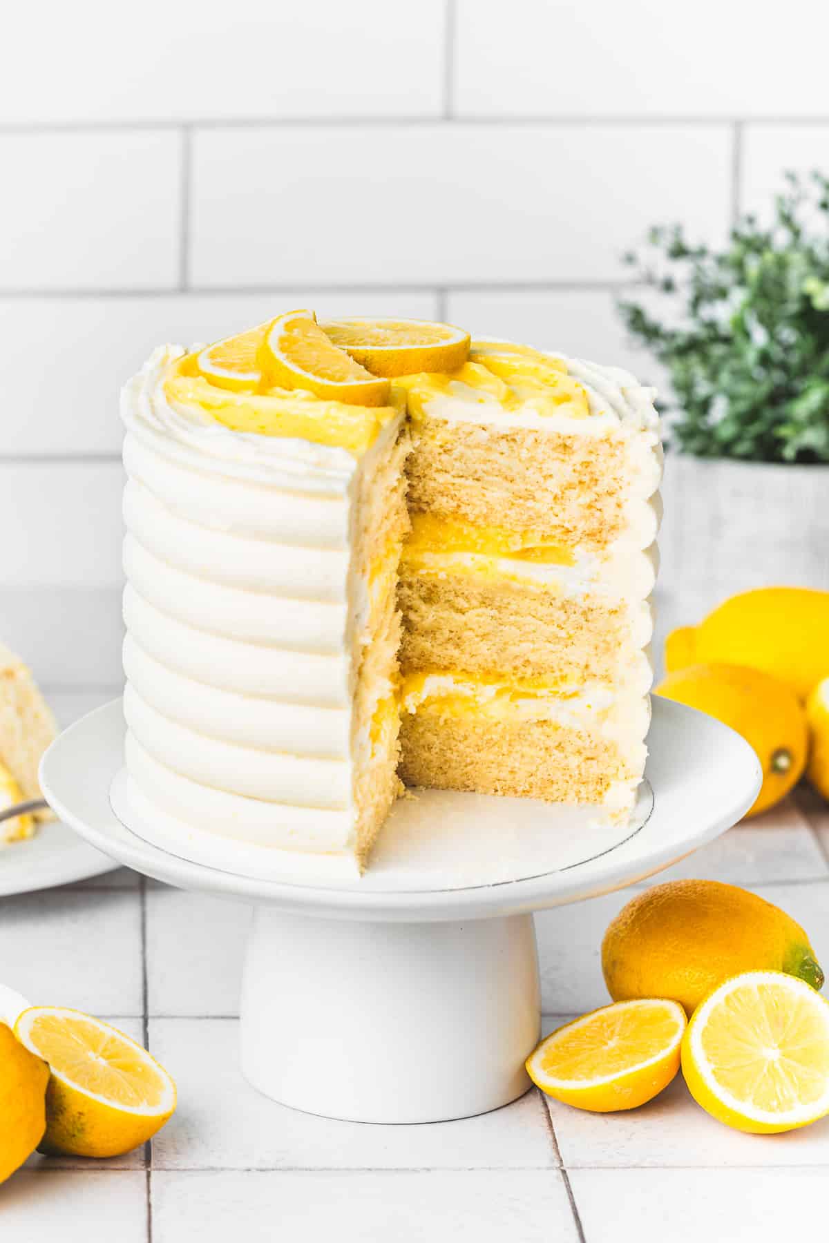 lemon curd cake on a table