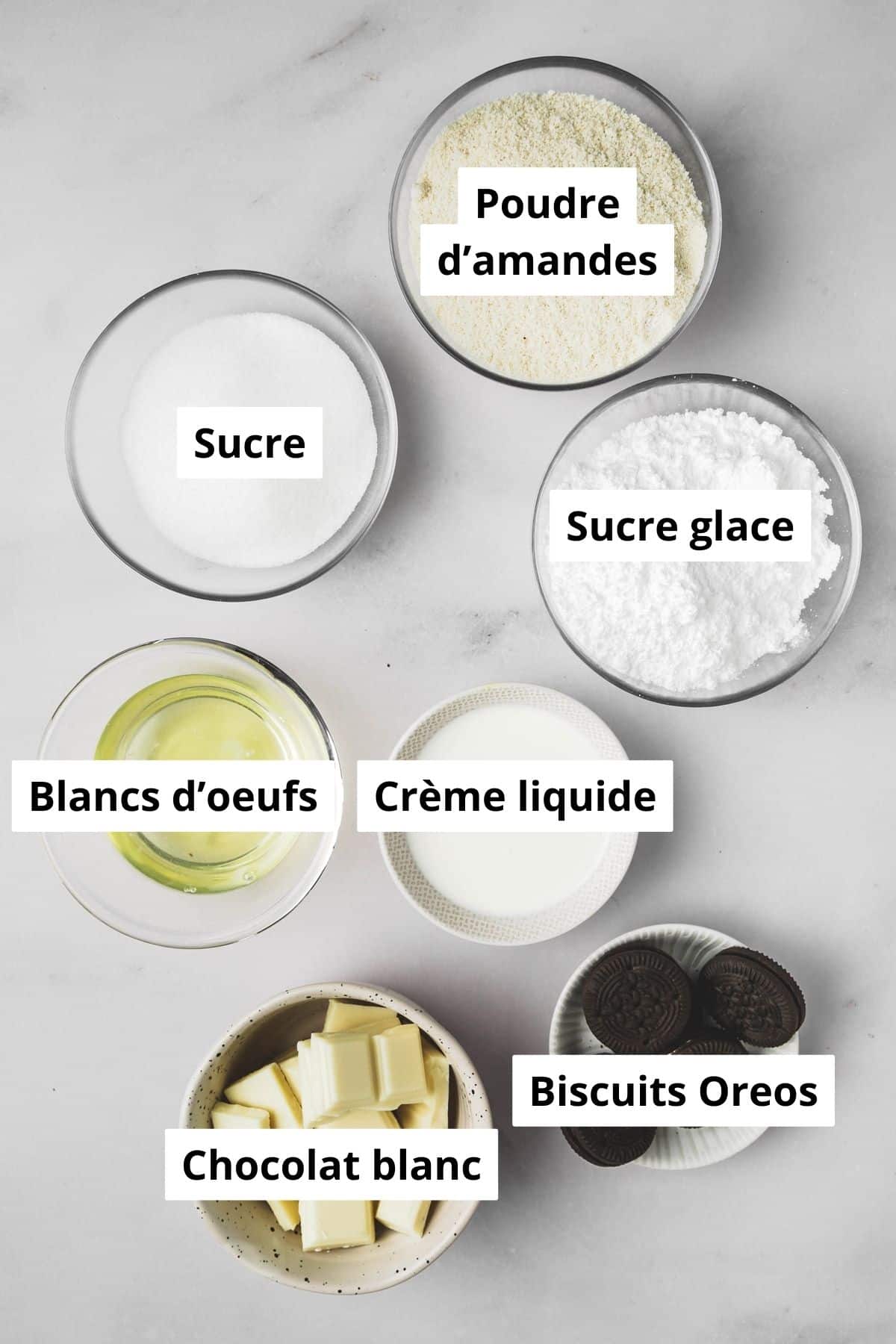 bols avec des ingrédients