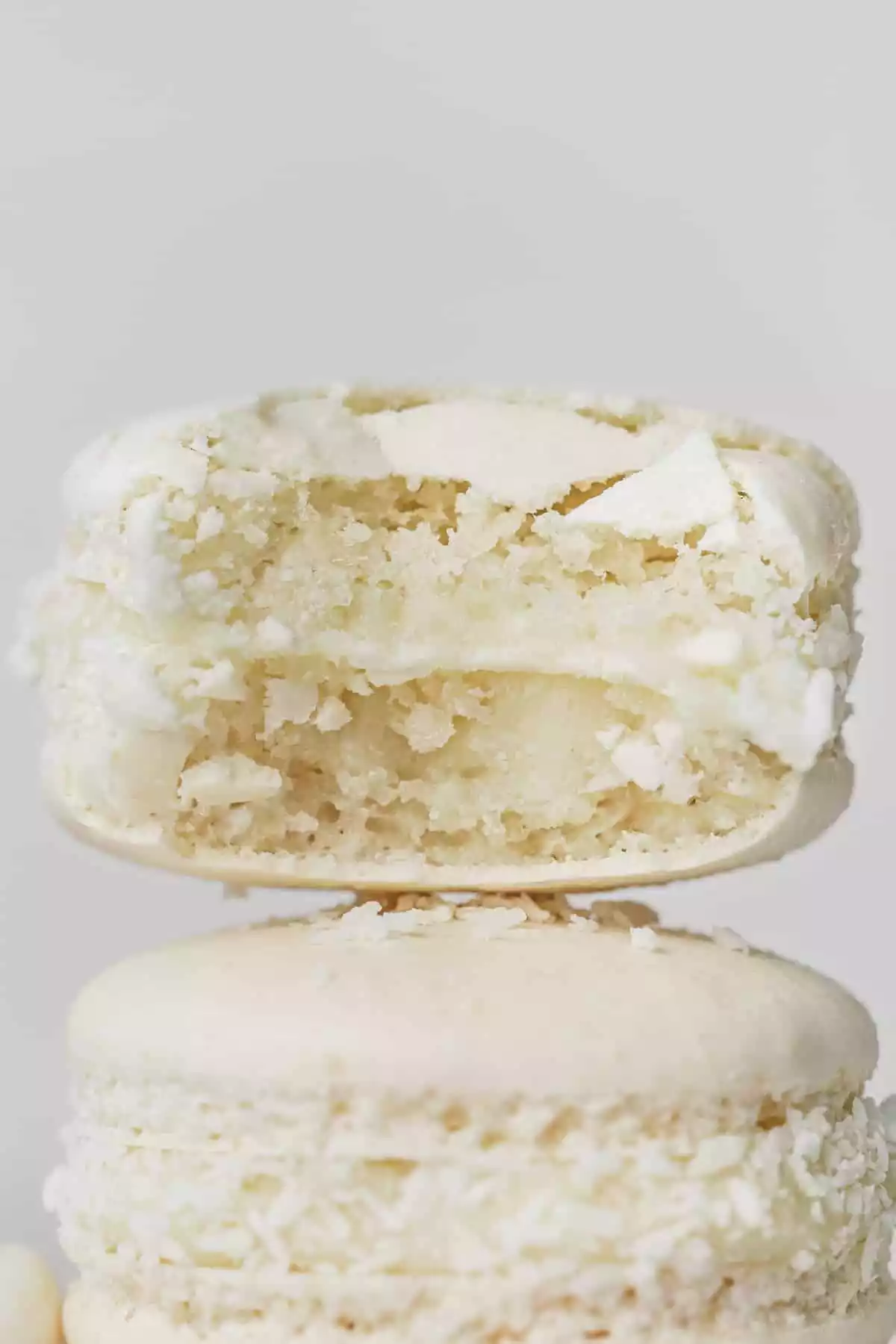 sliced on coconut macaron
