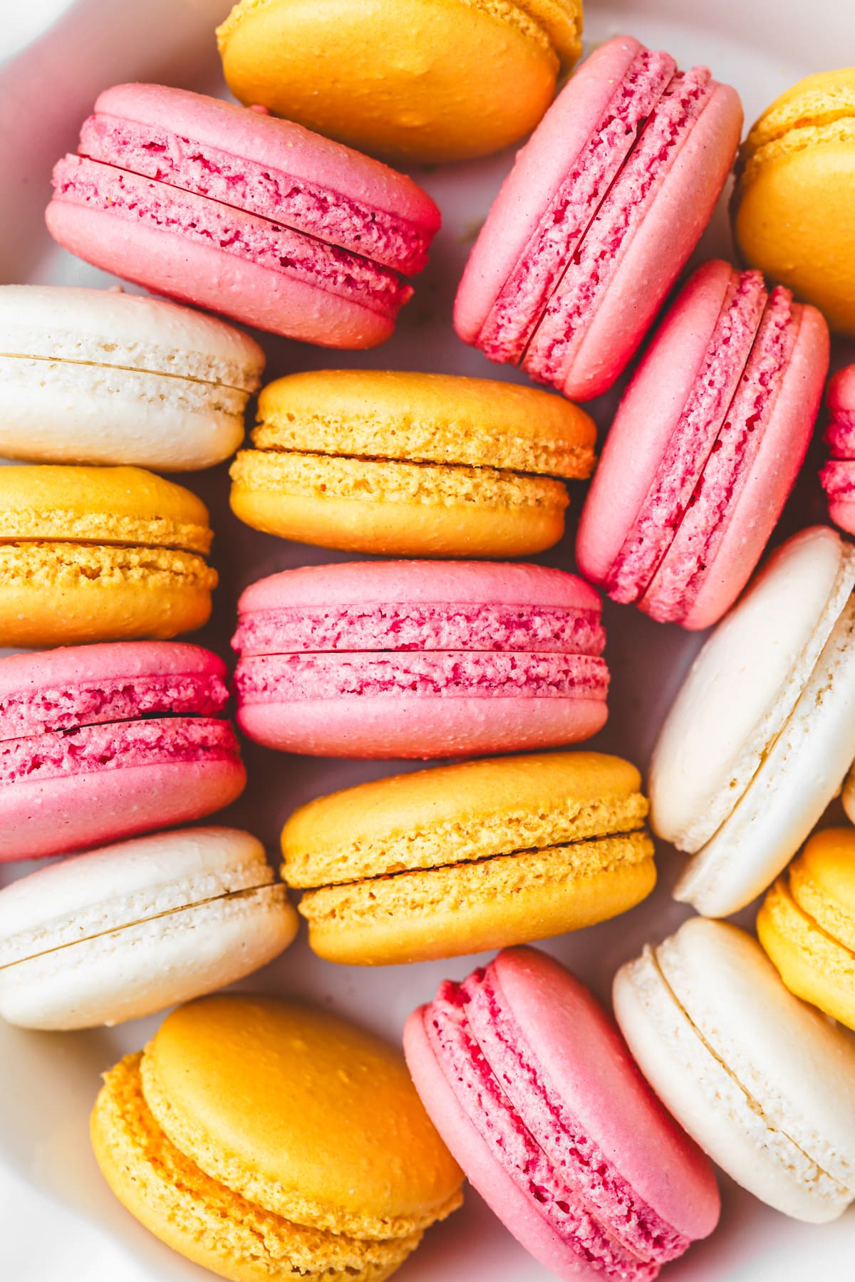 colored french macarons
