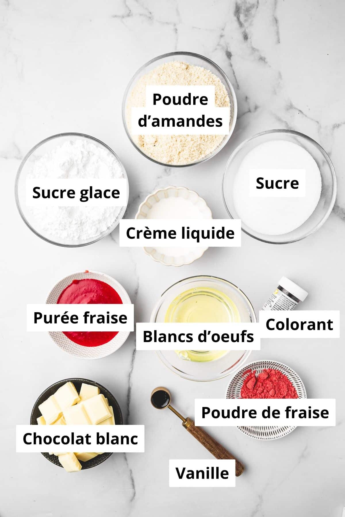 bols avec ingrédients