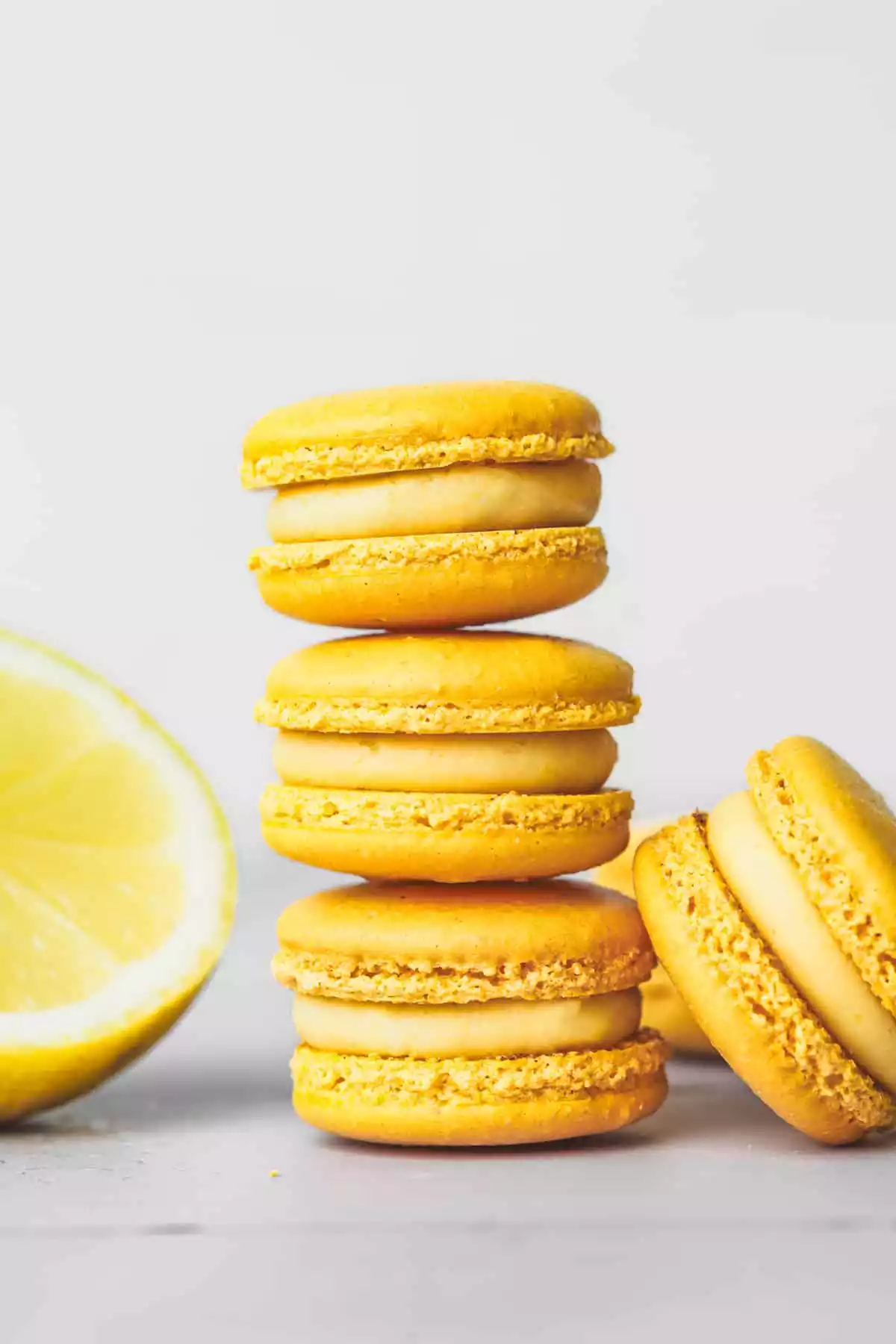 lemon macarons on a table