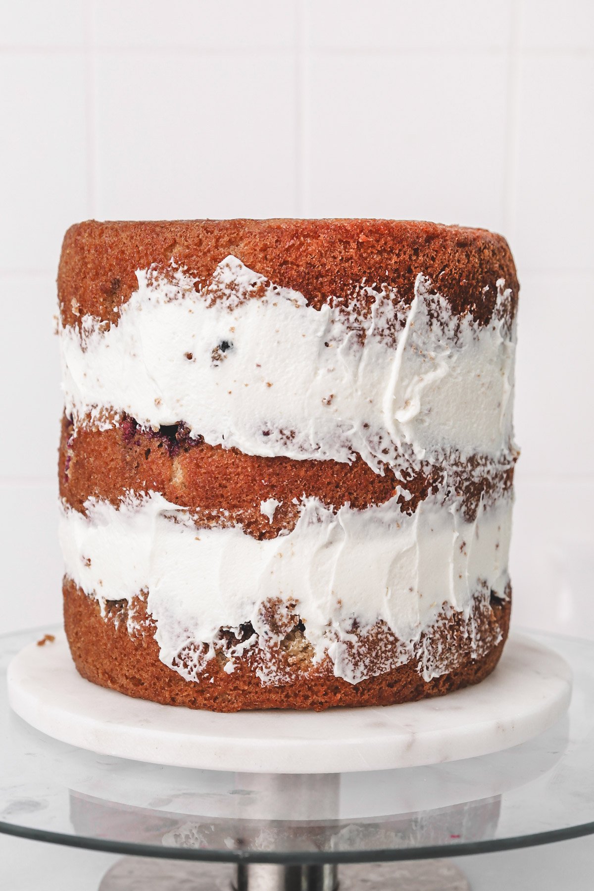 layer cake montage sur un plateau