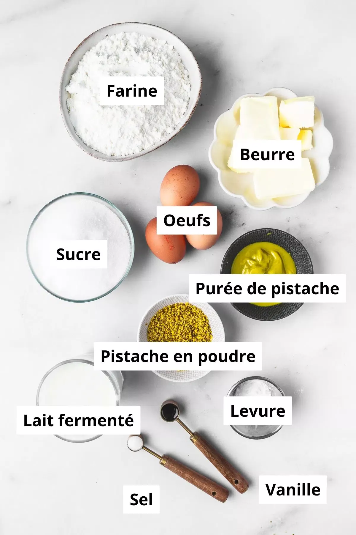 bols avec ingrédients