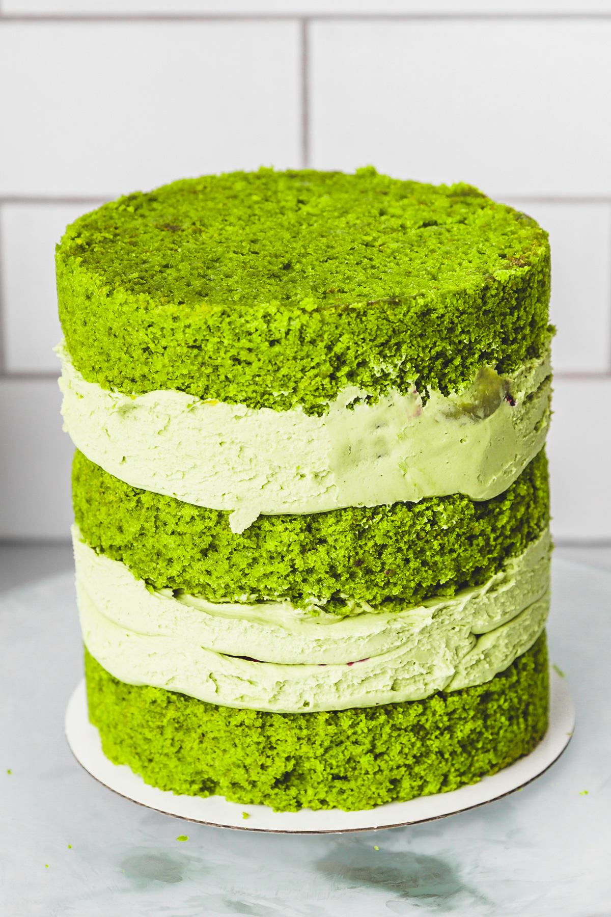 layer cake vert pistache montage