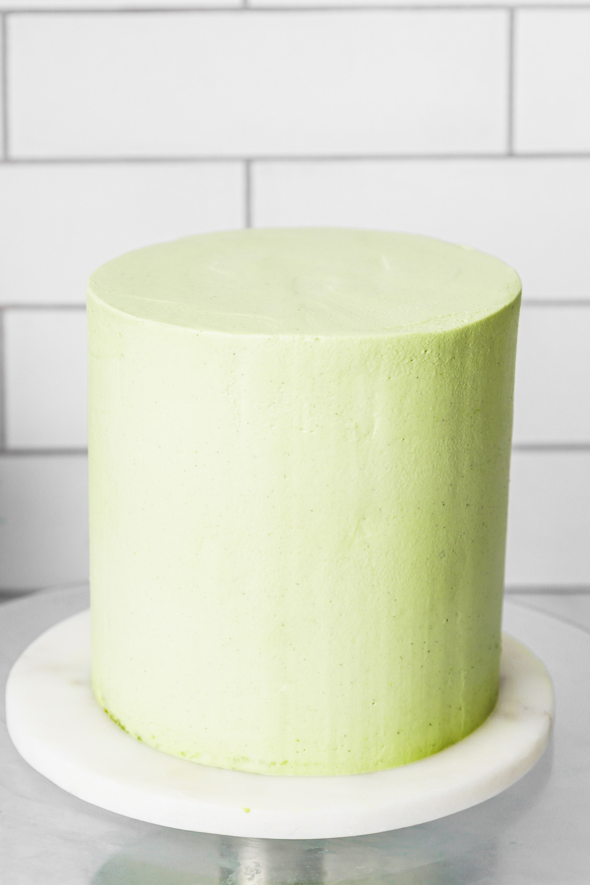 layer cake avec ganache verte pistache