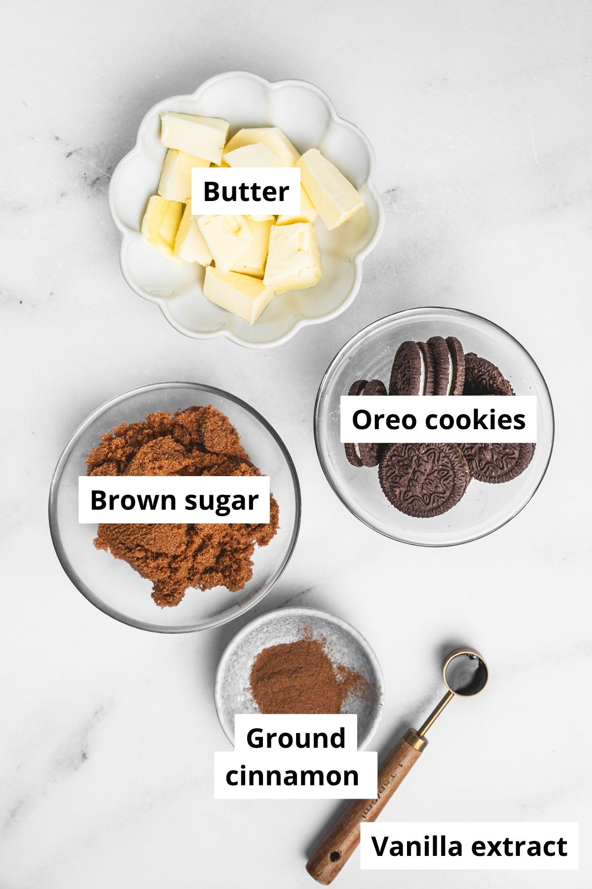 Bowl filled with crushed Oreos, brown sugar, and cinnamon – Oreo cinnamon roll filling ingredients