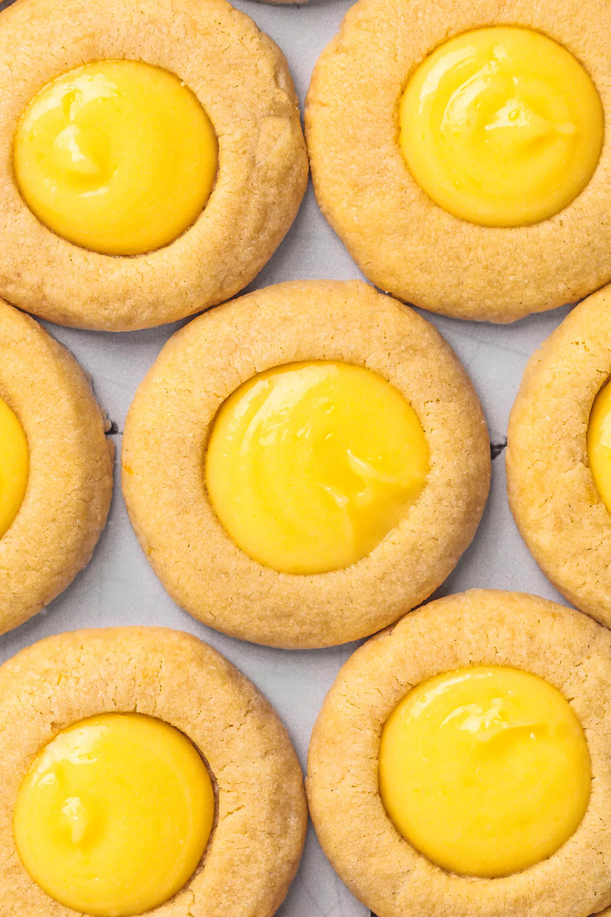 lemon thumbprint cookies filled with lemon curd