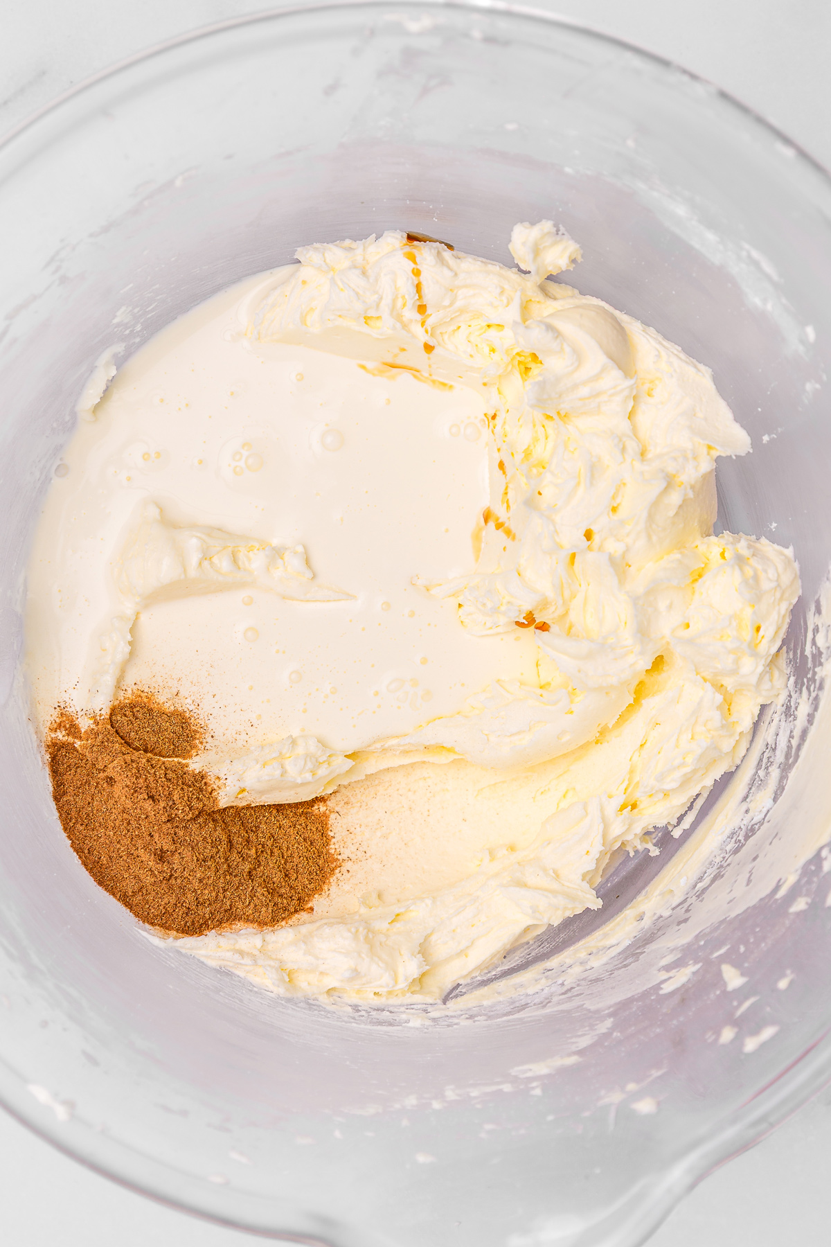 Butter, sugar, cream, and ground cinnamon whipped into frosting