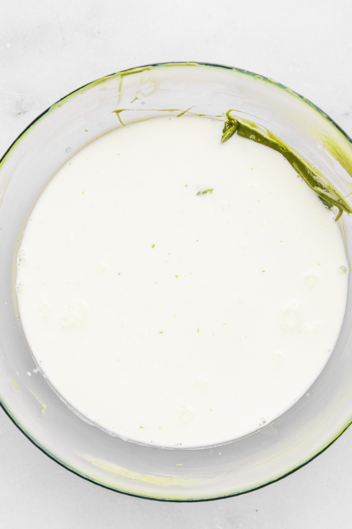 ganache pistache avec crème liquide chaude