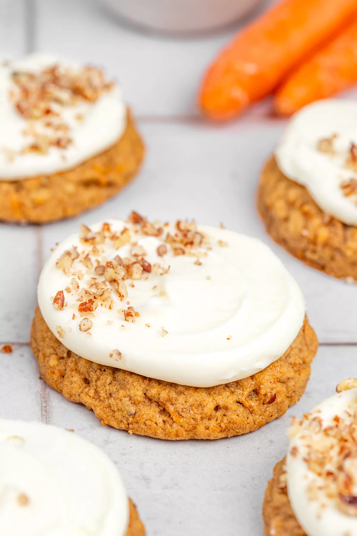 cookies carottes avec topping de glaçage cream cheese
