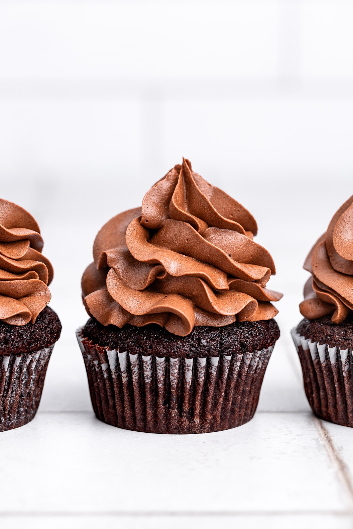 chocolate cupcakes on a table