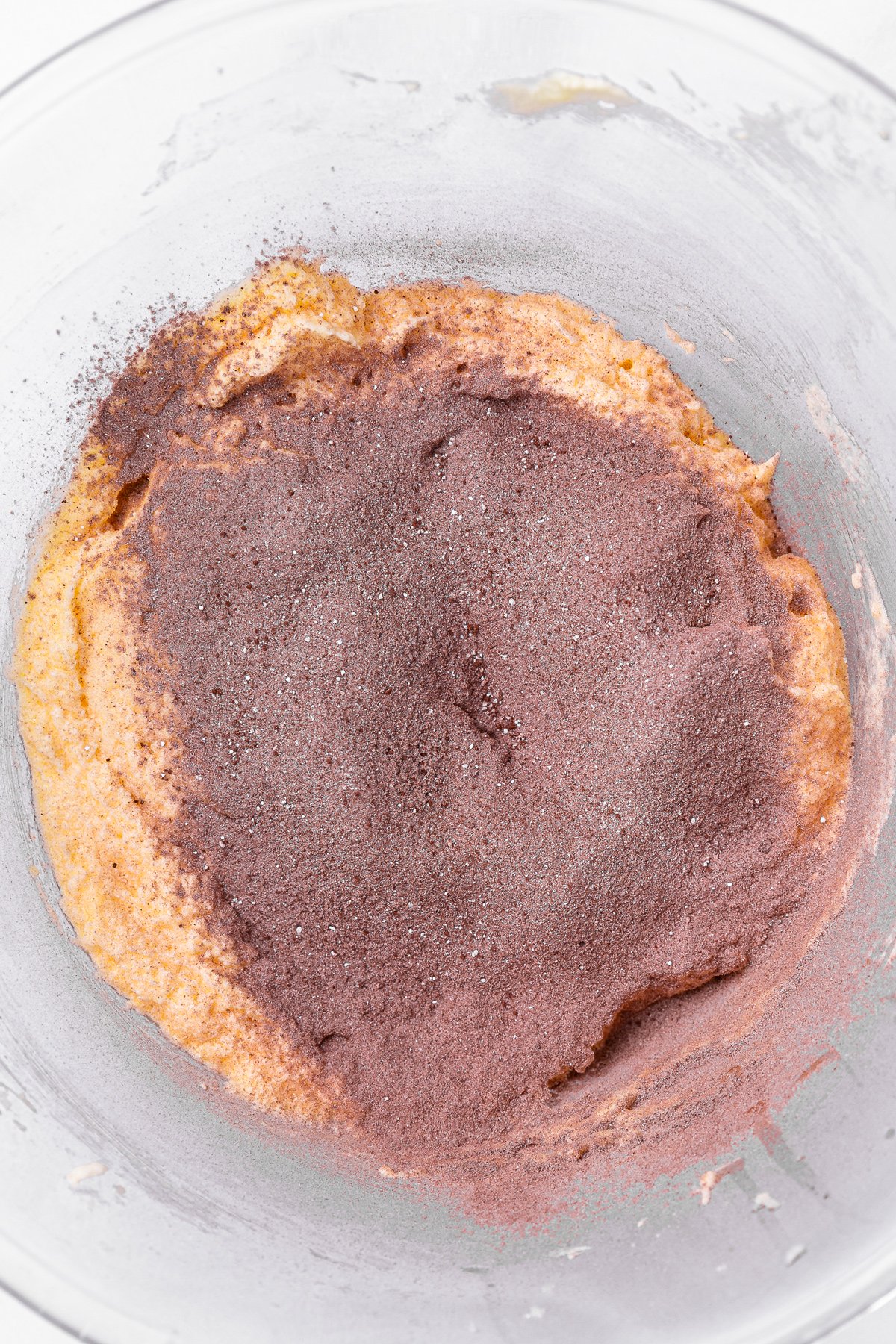 chocolate cupcake batter with dry ingredients added
