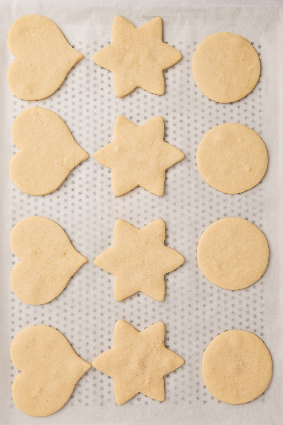 baked no chill sugar cookies on a baking sheet