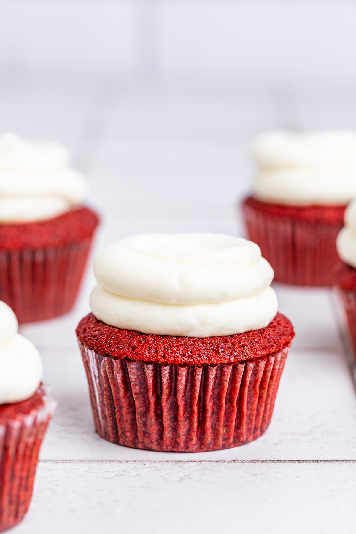red velvet cupcakes on a table