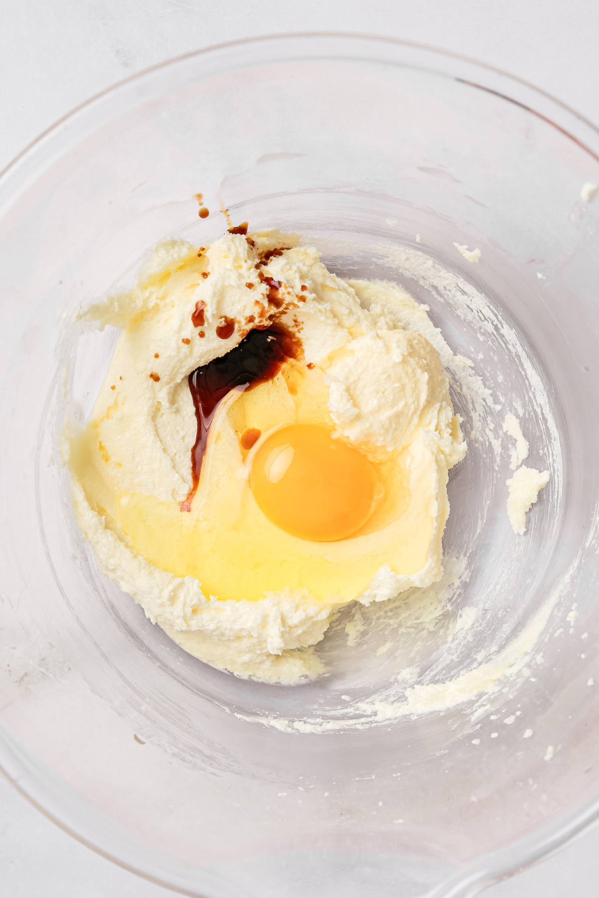 creamed butter mixed with egg and vanilla for sugar cookie dough